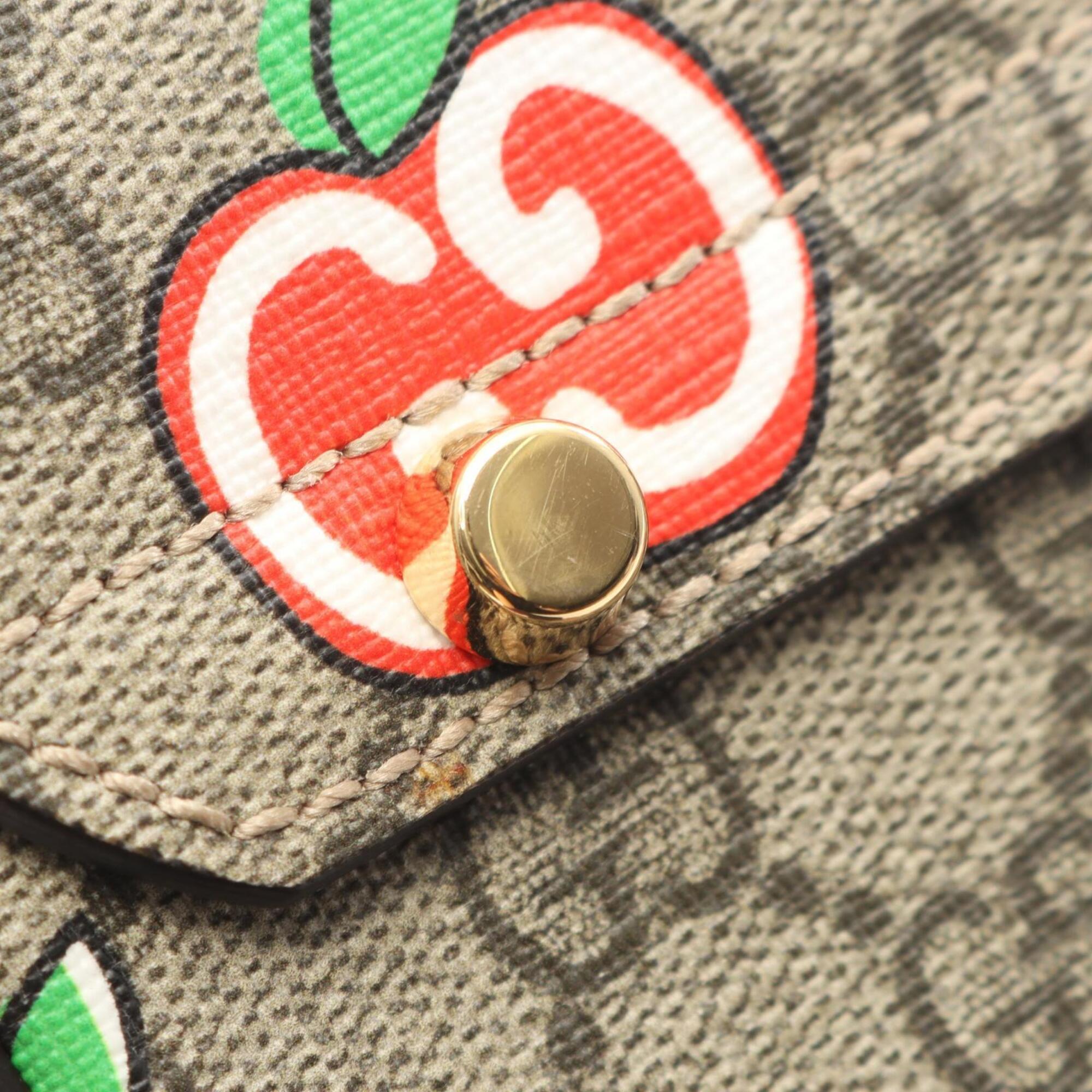 Gucci Beige Multi-Color Coated Canvas Leather Handbag (Pre-Owned)