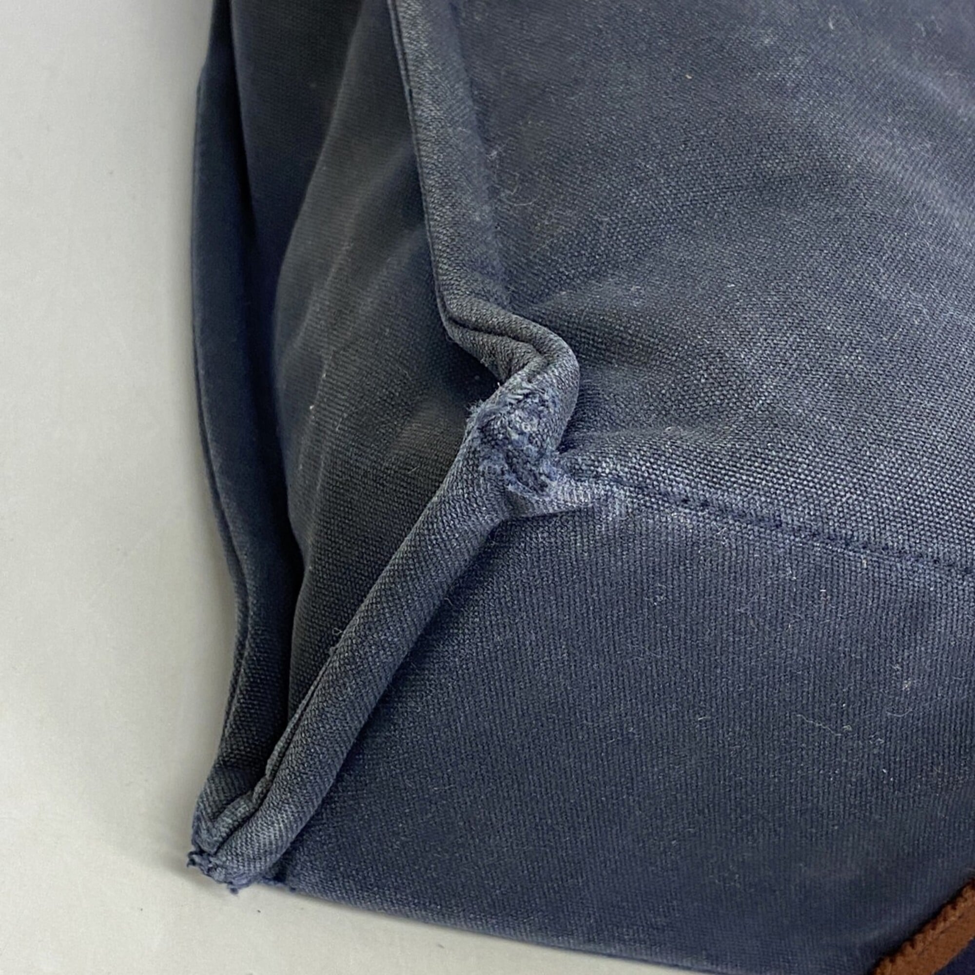 Hermes Navy Canvas Tote Bag (Pre-Owned)