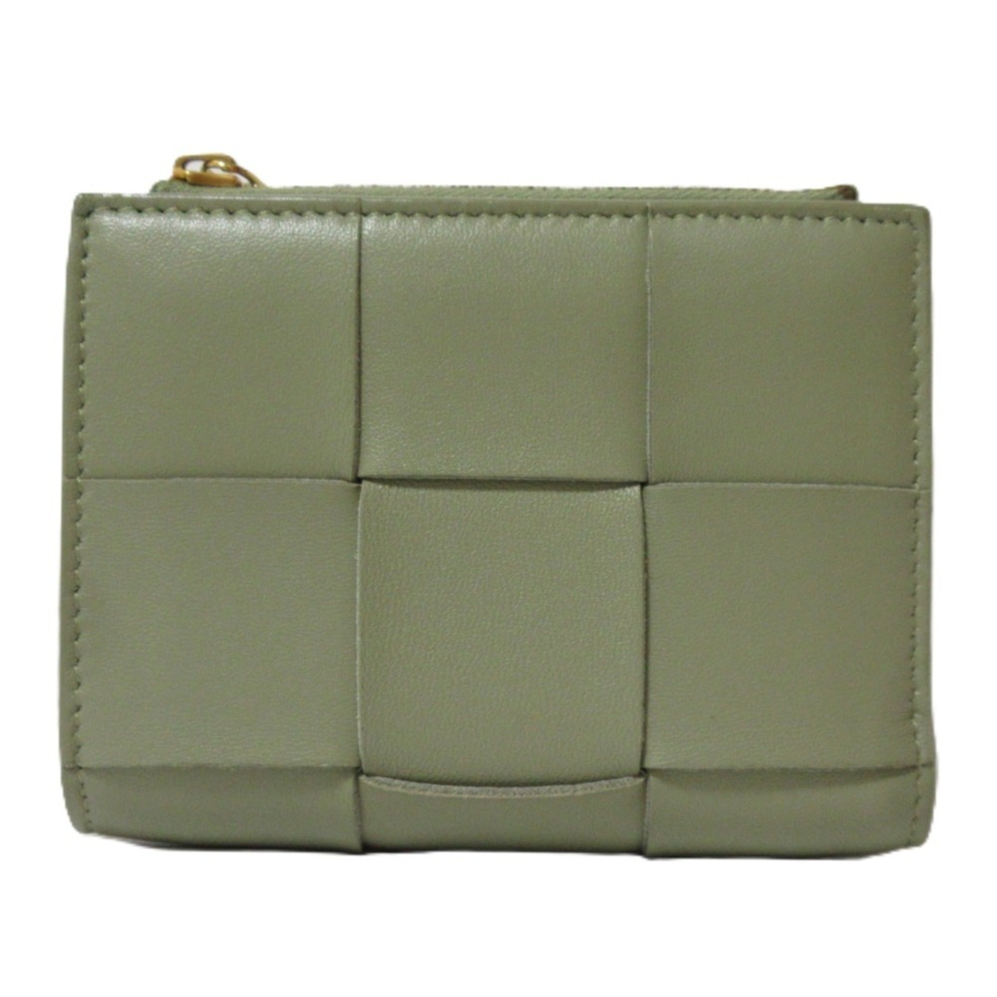 Bottega Veneta Khaki Leather Wallet (Bi-Fold) (Pre-Owned)