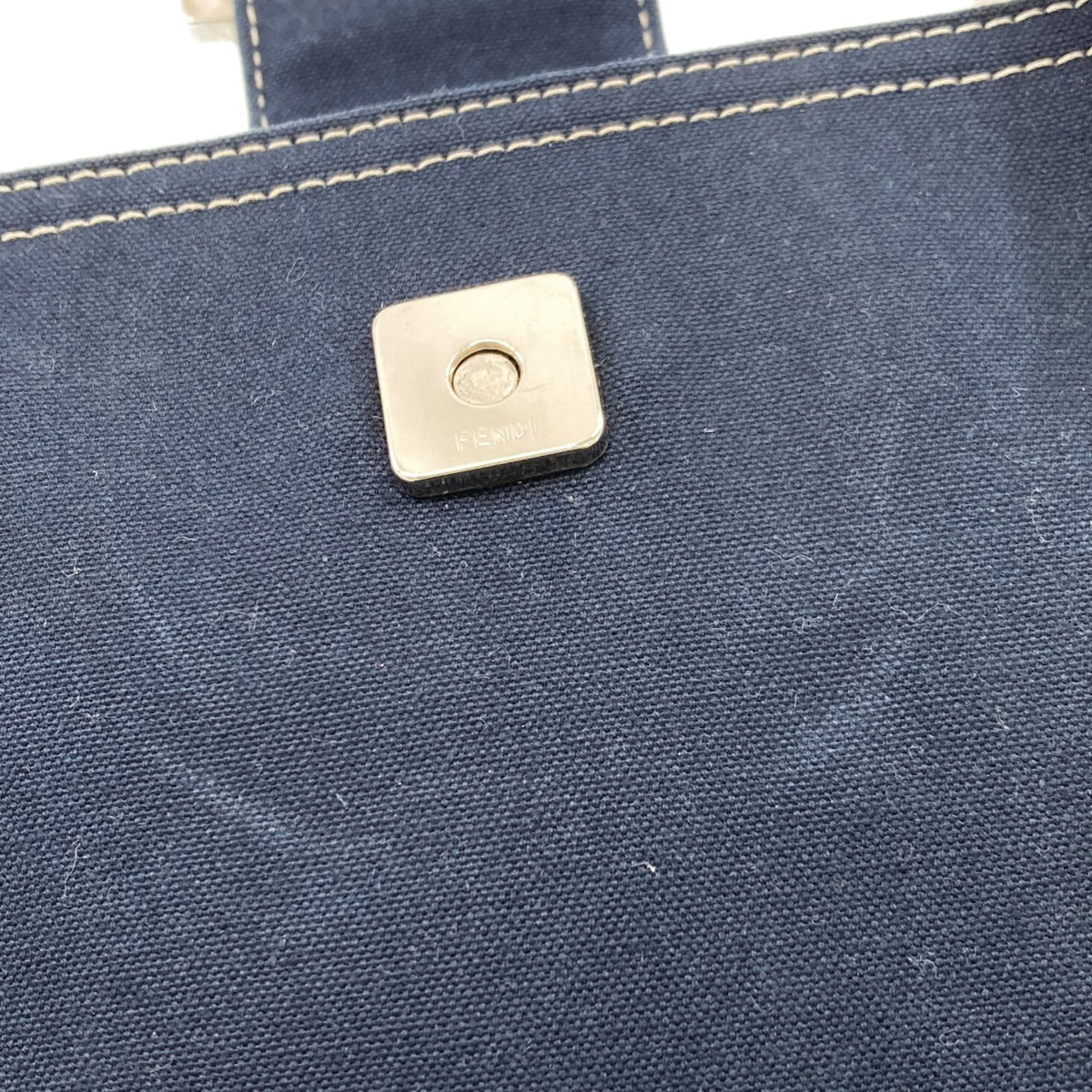 Fendi Blue Canvas Tote Bag (Pre-Owned)