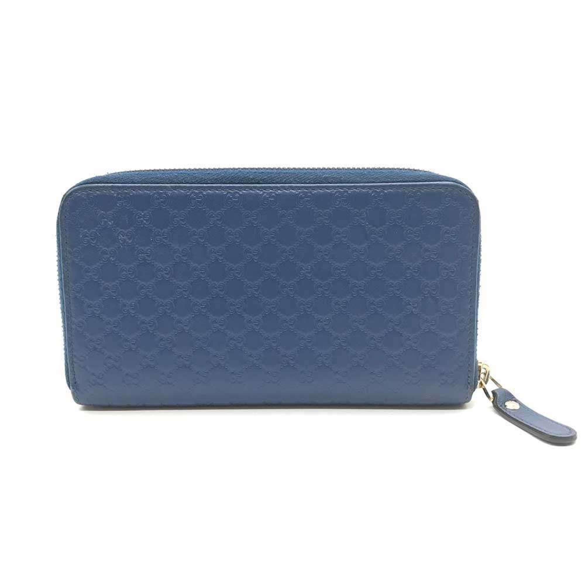 Gucci Guccissima Blue Gg Leather Long Wallet (Bi-Fold) (Pre-Owned)