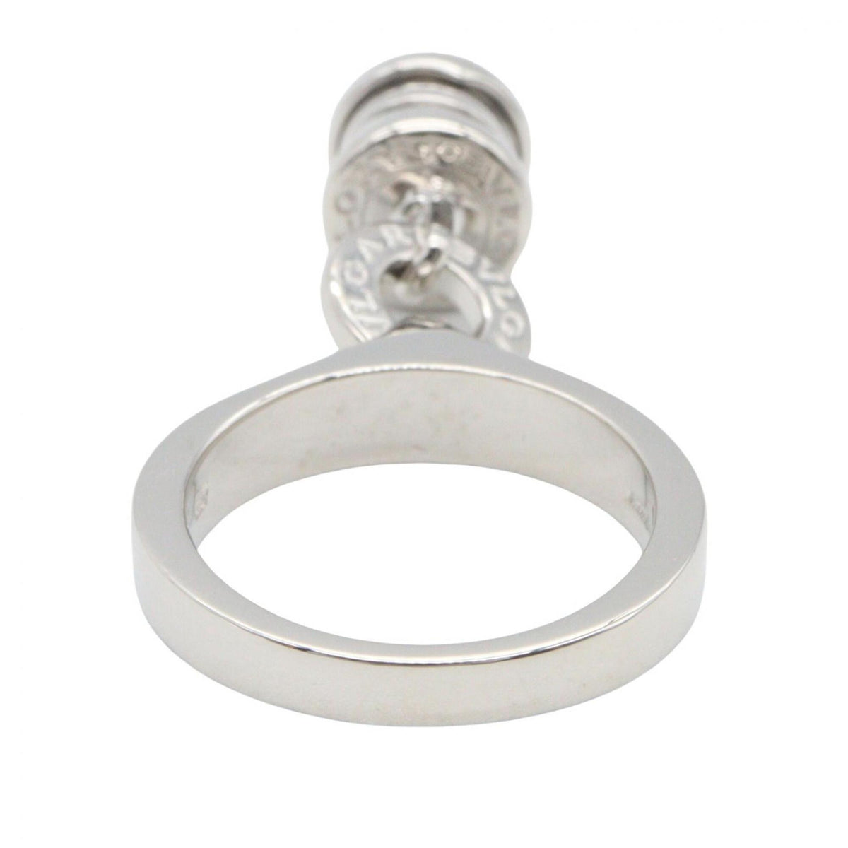 Bvlgari Silver Clear White Gold (18K) Band Ring (Pre-Owned)