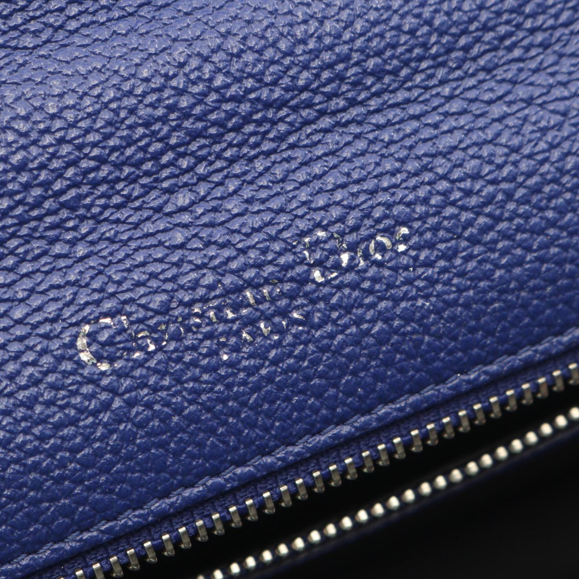 Christian Dior Blue Leather Handbag Shoulder Bag (Pre-Owned)