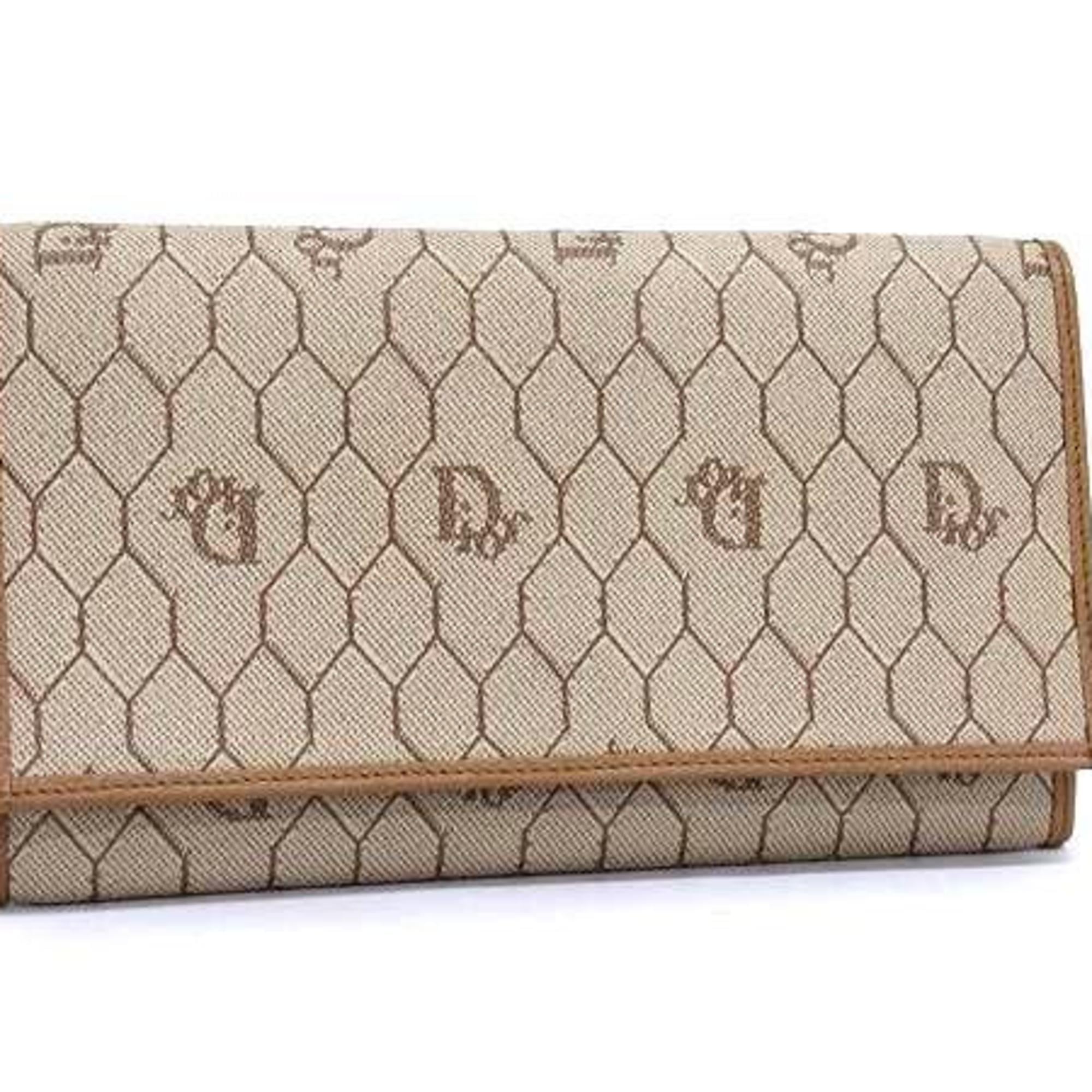 Christian Dior Beige Beige Brown Brown Pvc Leather Coin Purse/Coin Case (Pre-Owned)