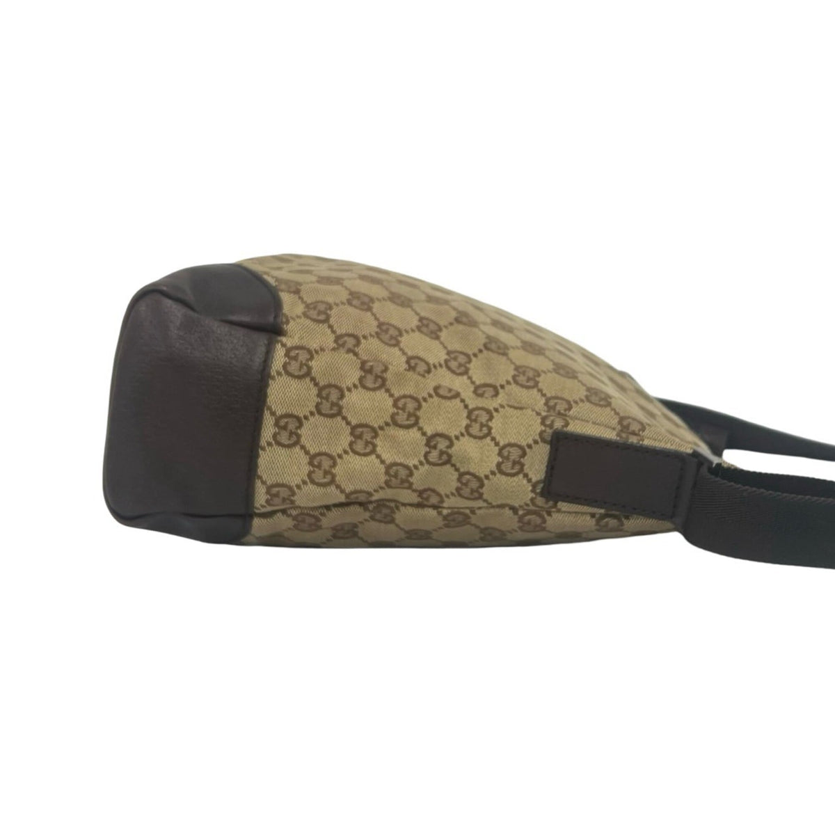 Gucci Brown Canvas Leather Crossbody Bag Messenger Bag Shoulder Bag (Pre-Owned)
