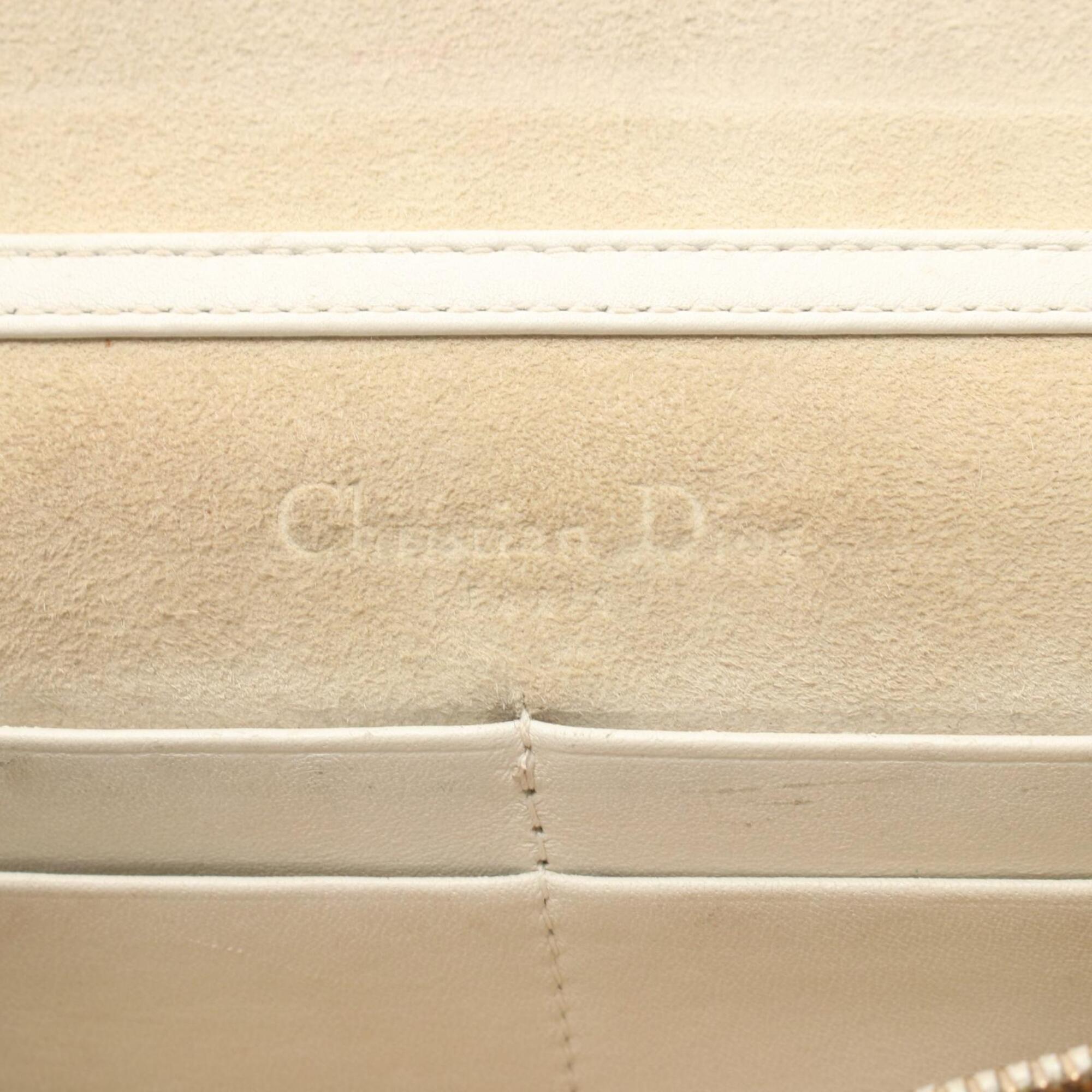 Christian Dior White Leather Handbag Shoulder Bag (Pre-Owned)