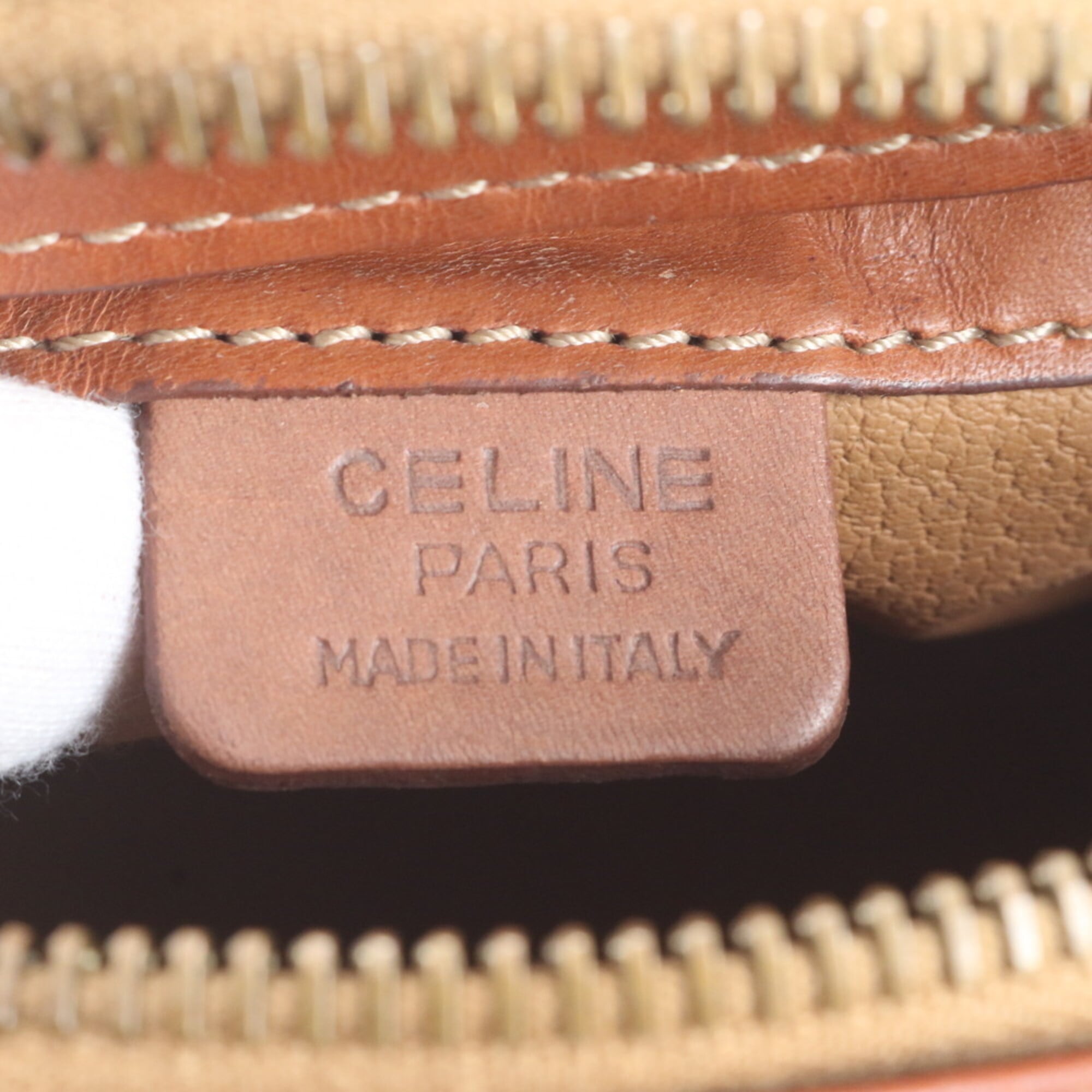 Celine Brown Leather Coated Canvas Shoulder Bag (Pre-Owned)