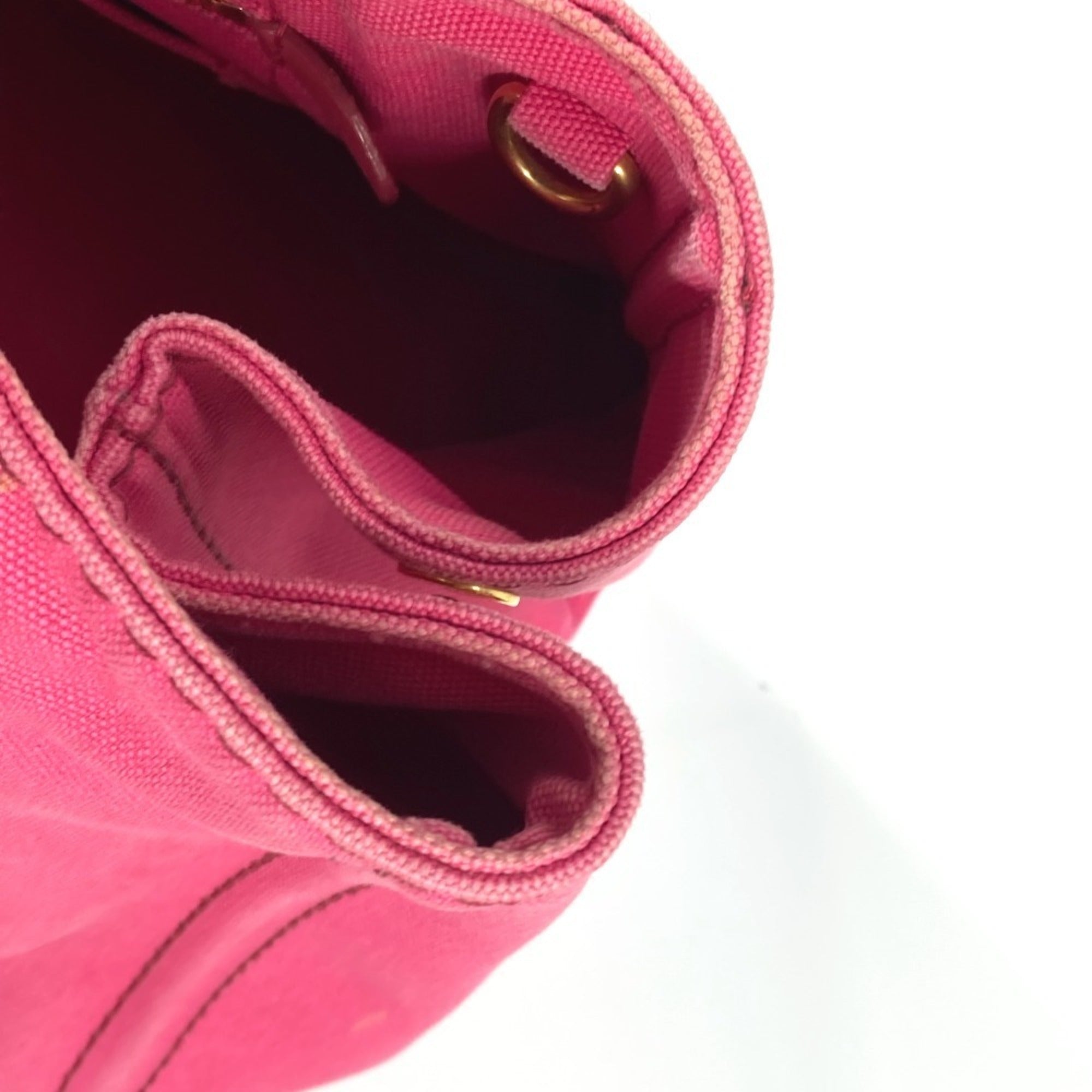 Prada Pink Canvas Handbag Tote Bag (Pre-Owned)