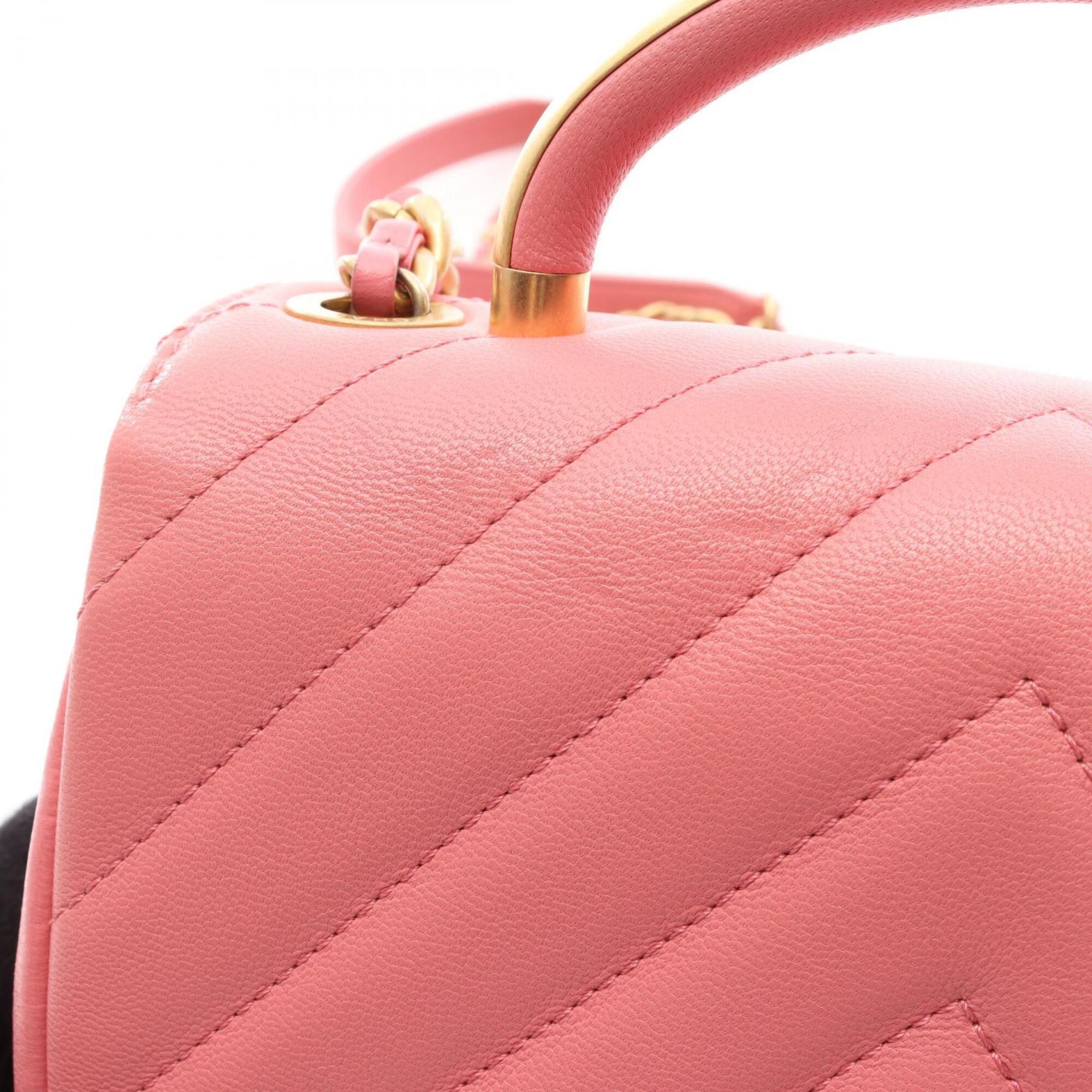 Chanel Pink Leather Handbag Shoulder Bag (Pre-Owned)