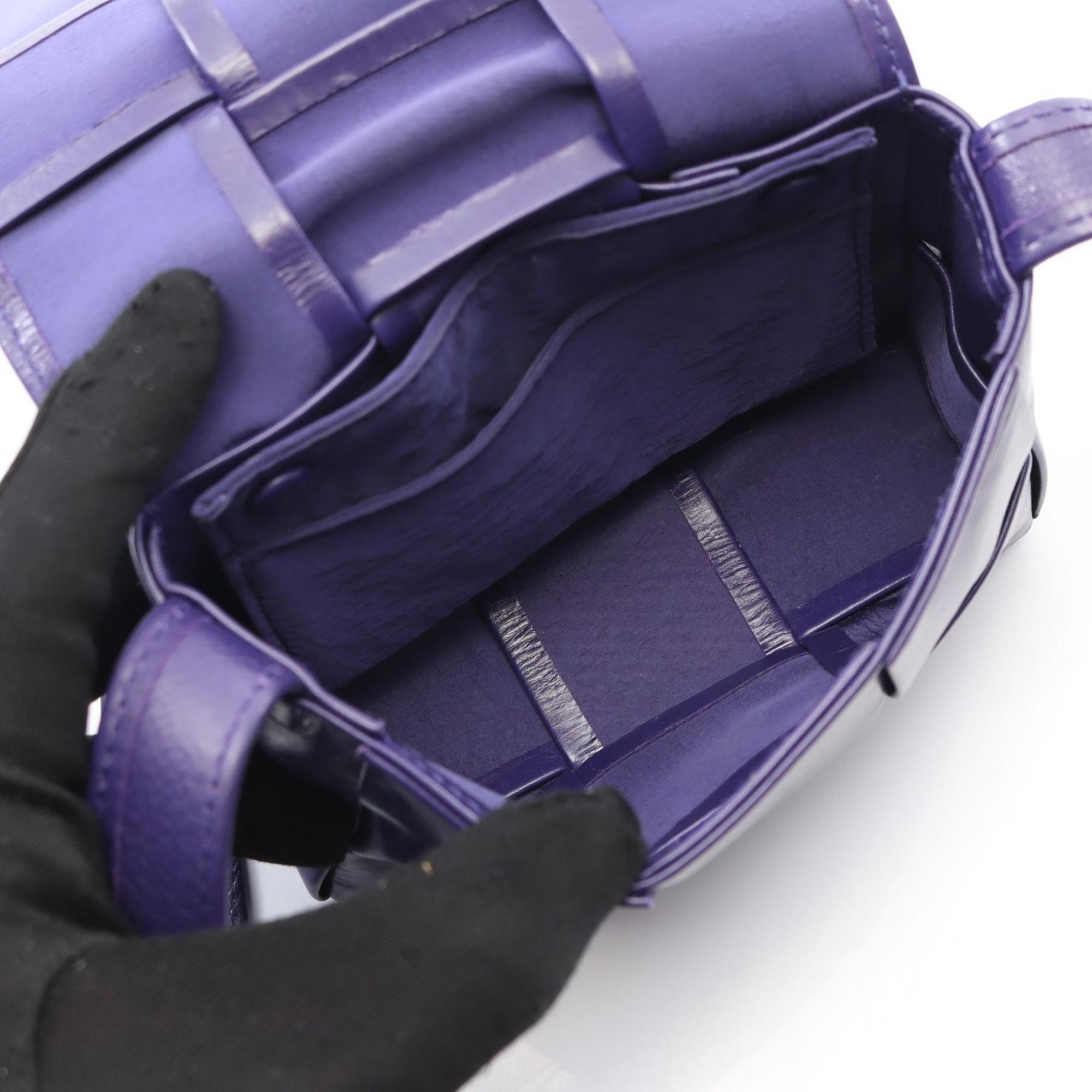 Bottega Veneta Purple Leather Shoulder Bag (Pre-Owned)