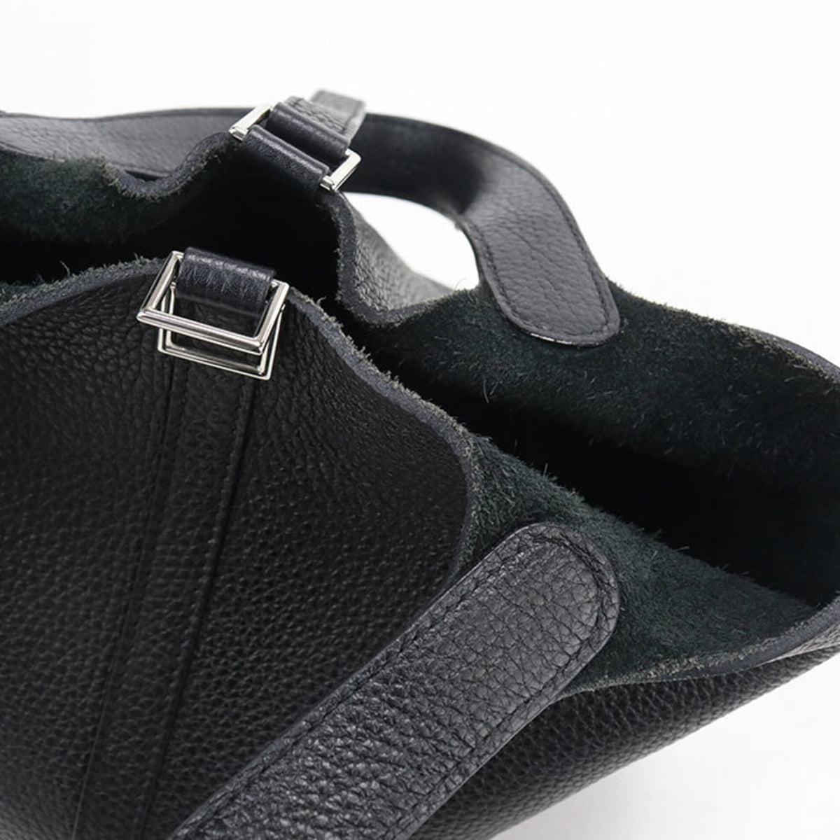 Hermes Black Taurillon Clemence Leather Handbag (Pre-Owned)