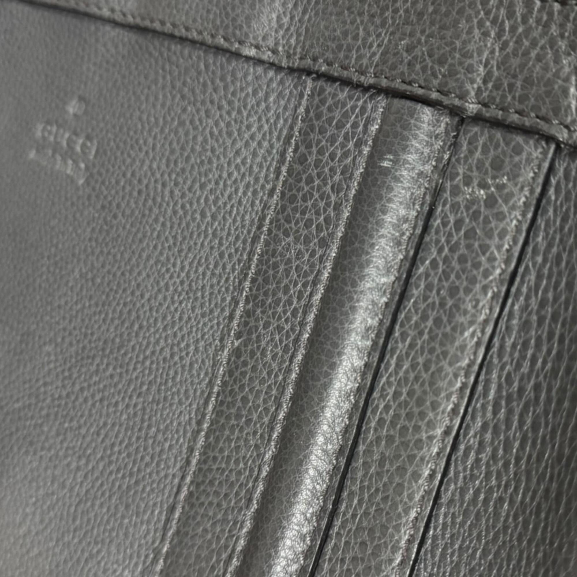 Gucci Gray Leather Shoulder Bag (Pre-Owned)