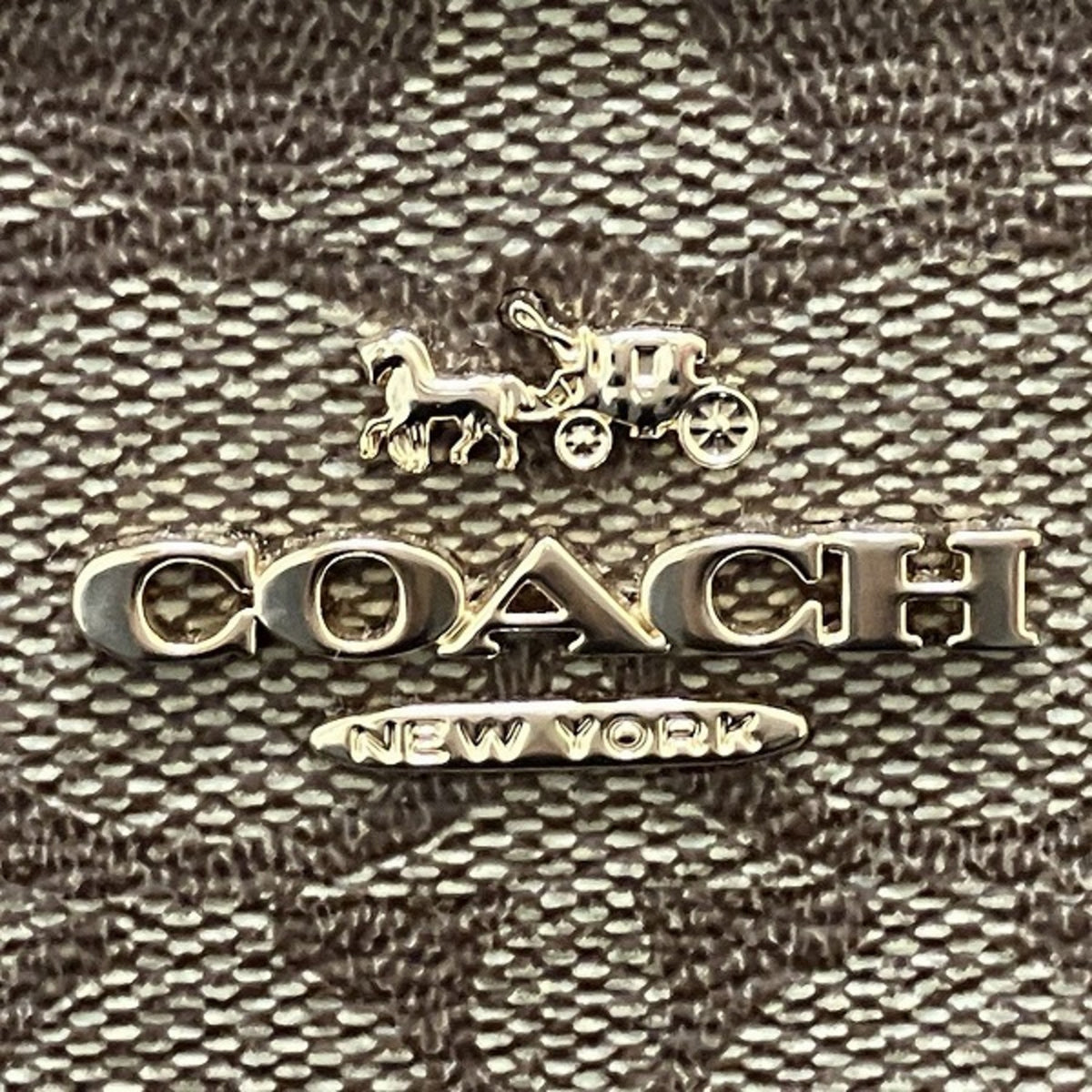 Coach Brown Signature Line Pvc Leather Handbag Shoulder Bag (Pre-Owned)