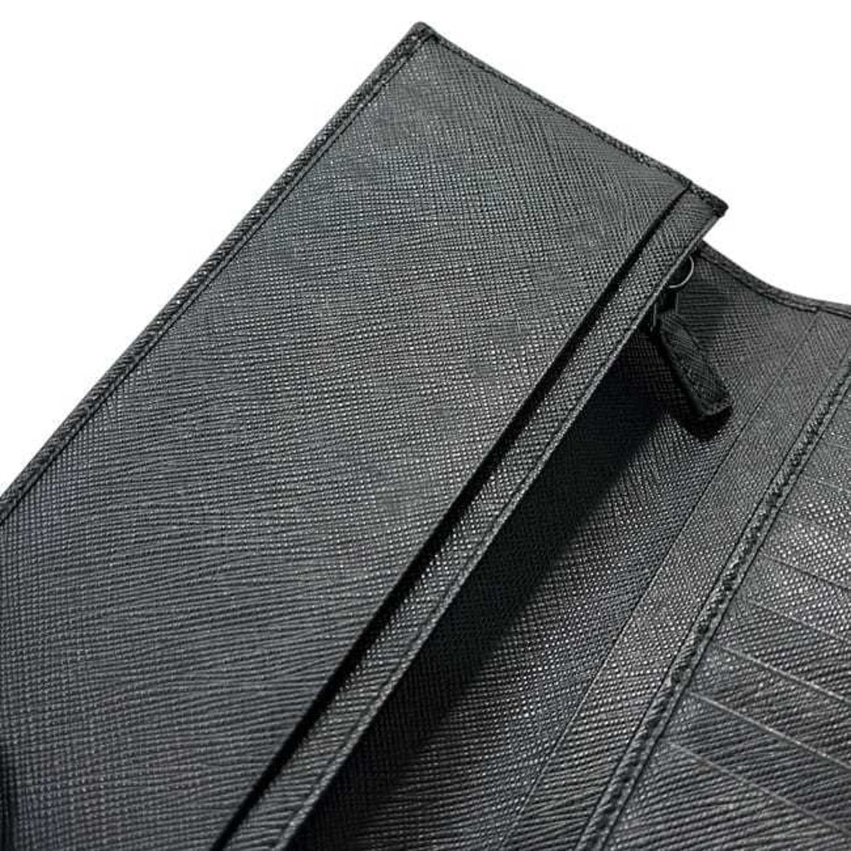 Prada Black Nero Saffiano Long Wallet (Bi-Fold) (Pre-Owned)