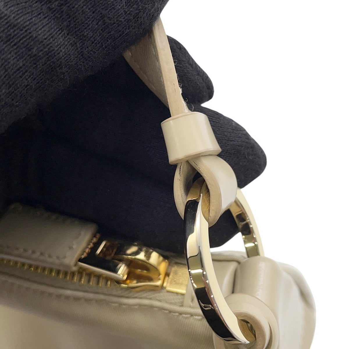 Prada Beige Nylon Leather Shoulder Bag (Pre-Owned)