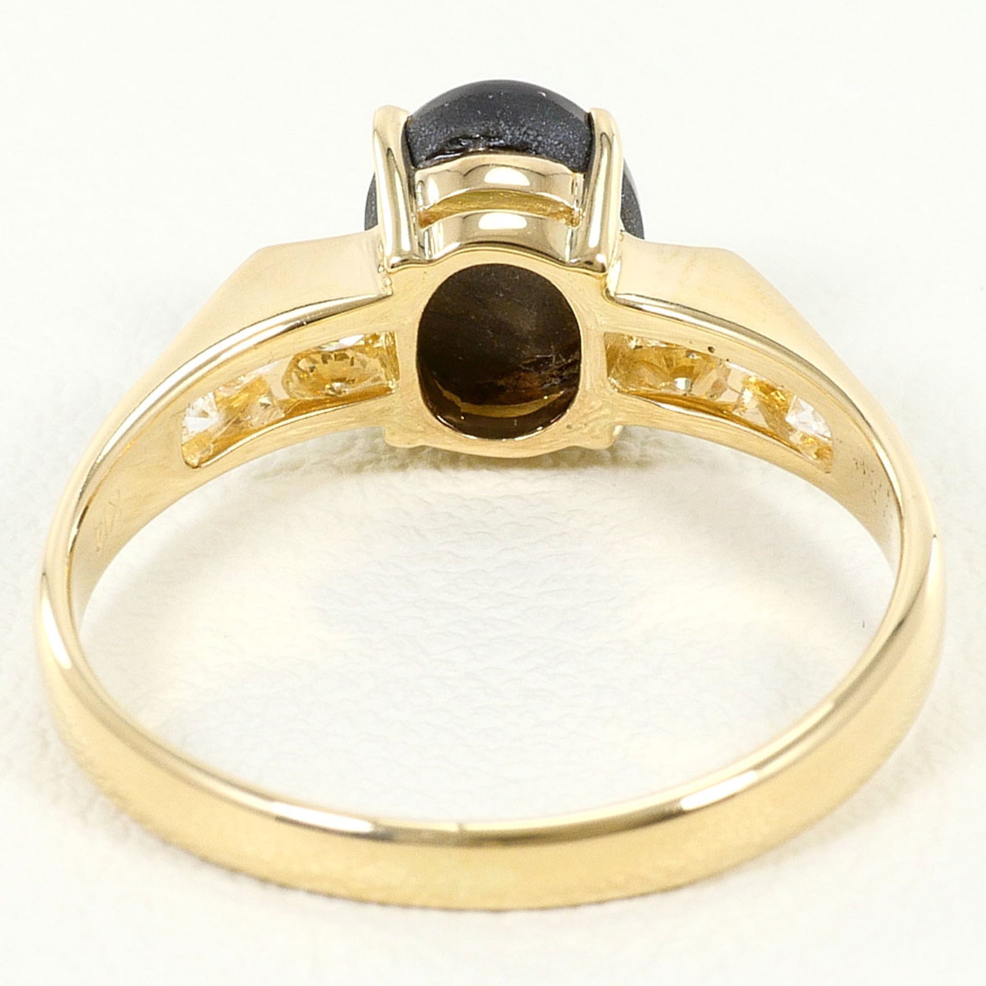 Unbranded Black Yellow Gold Yellow Gold (14K) Band Ring (Pre-Owned)