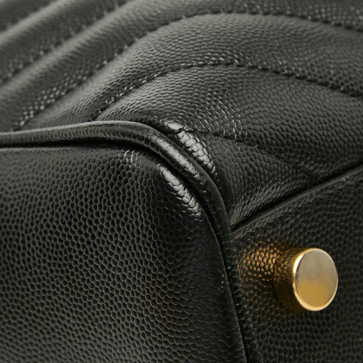 Saint Laurent Black Leather Shoulder Bag Tote Bag (Pre-Owned)