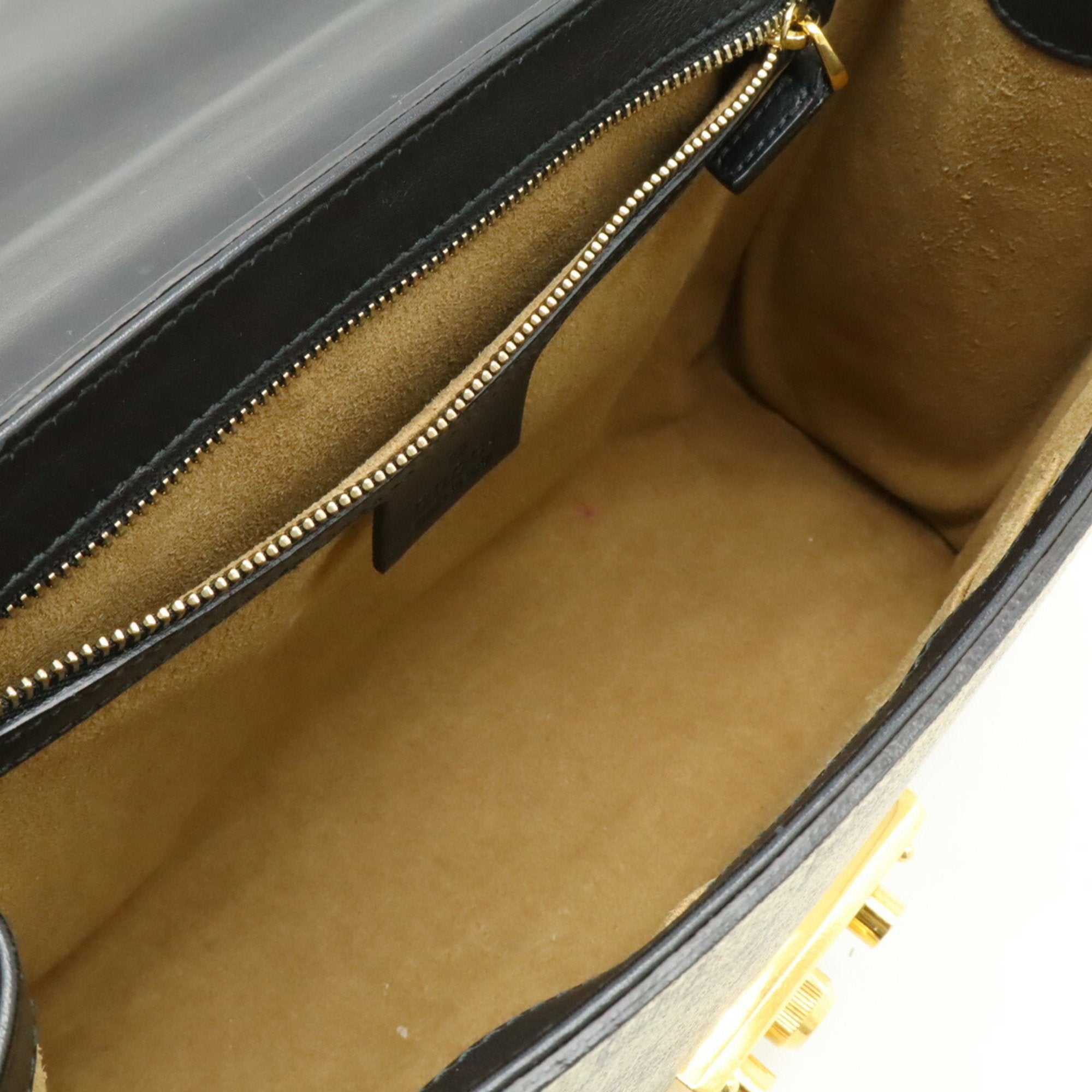 Gucci Beige Black Brown Pvc Leather Shoulder Bag (Pre-Owned)