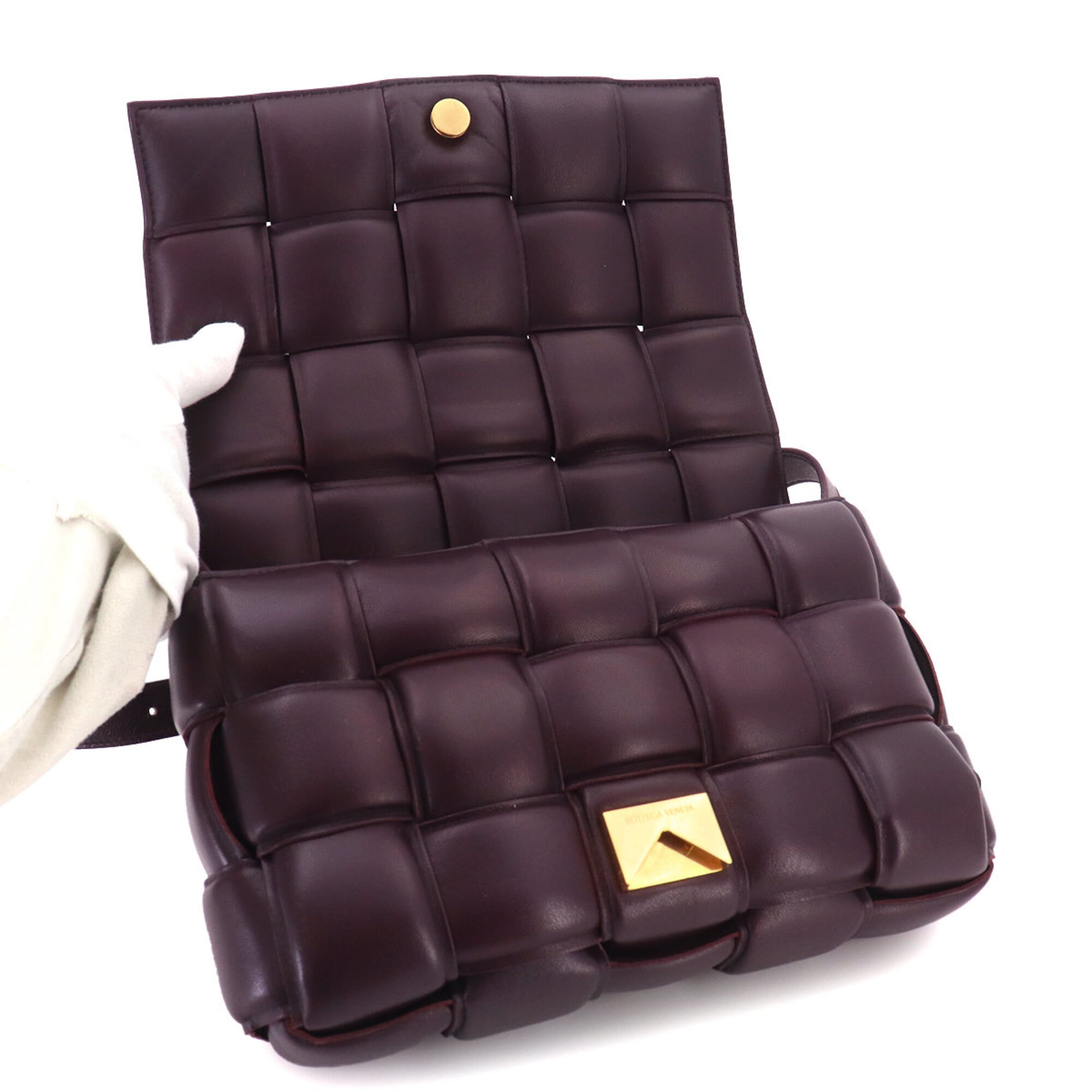 Bottega Veneta Purple Leather Handbag Shoulder Bag (Pre-Owned)