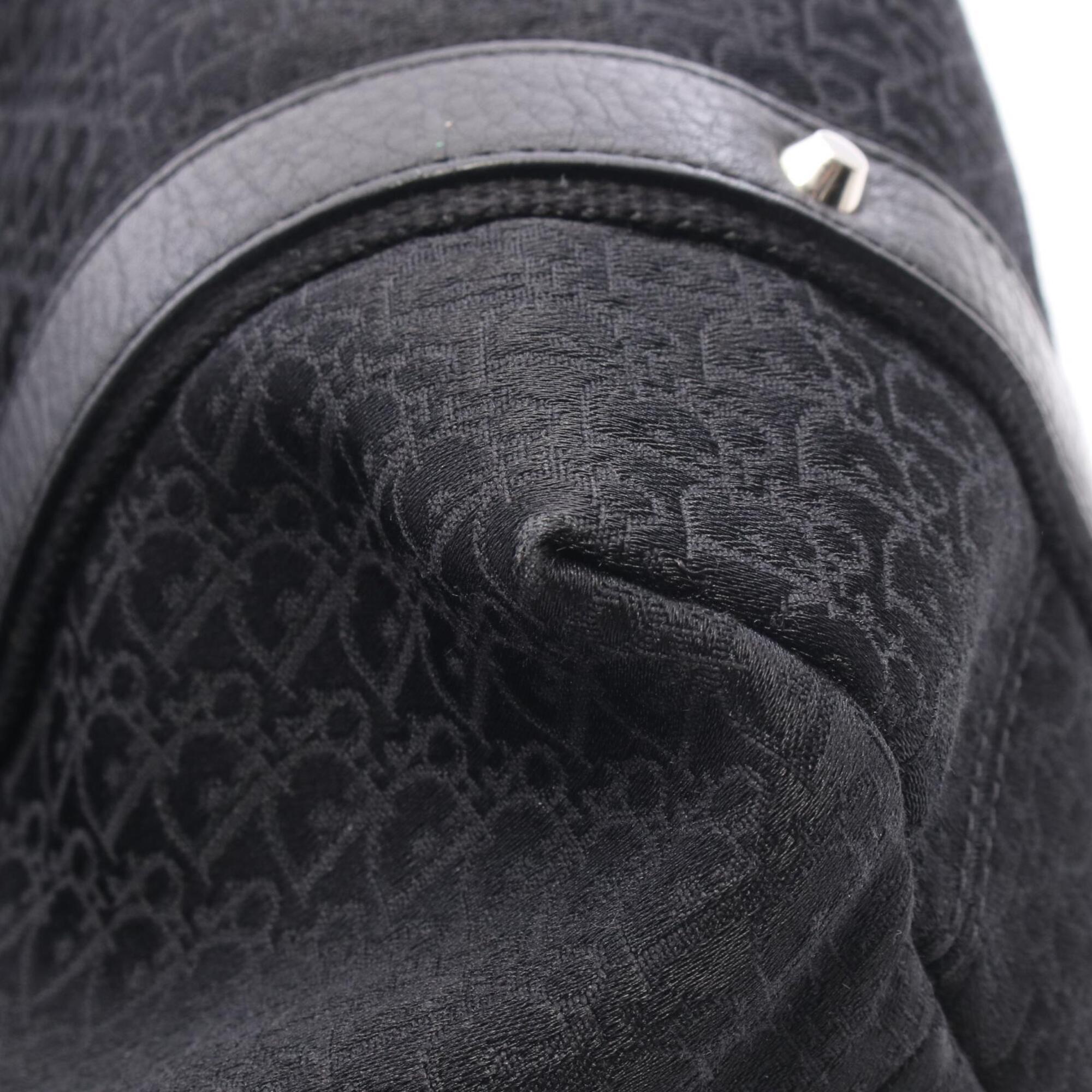 Christian Dior Black Canvas Leather Handbag Tote Bag (Pre-Owned)