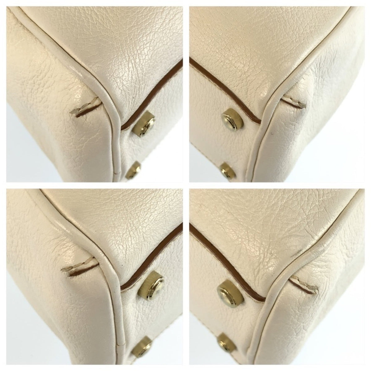 Cartier Marcello White Leather Handbag Shoulder Bag (Pre-Owned)