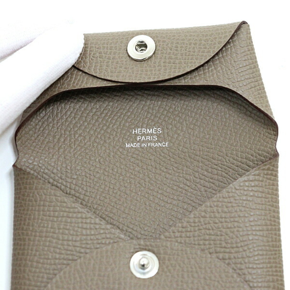 Hermes Etoupe Gray Epsom Leather Coin Purse/Coin Case (Pre-Owned)