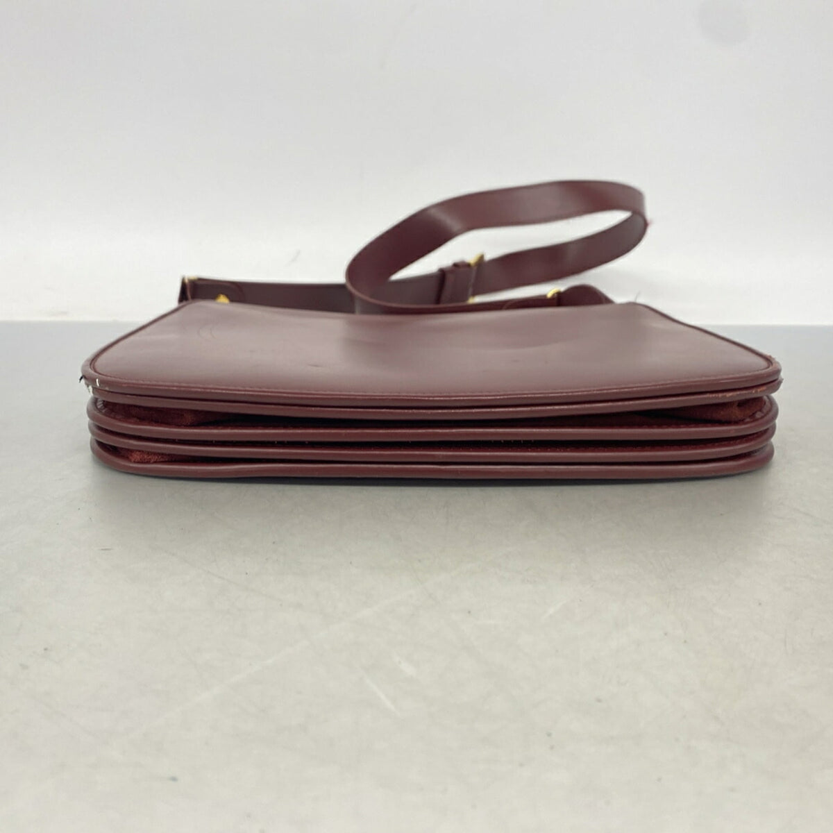 Cartier Bordeaux Leather Shoulder Bag (Pre-Owned)