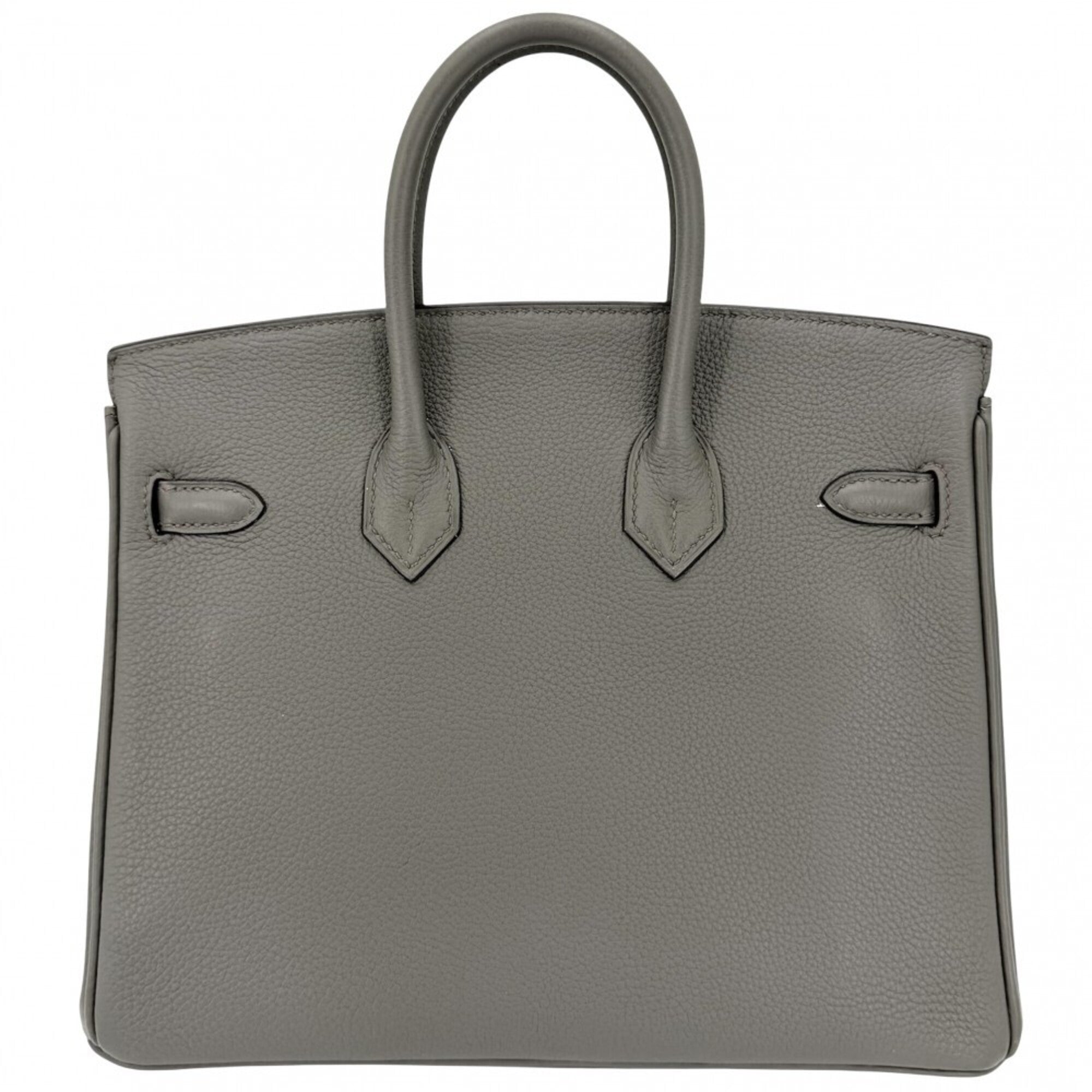 Hermes Gray Leather Handbag (Pre-Owned)