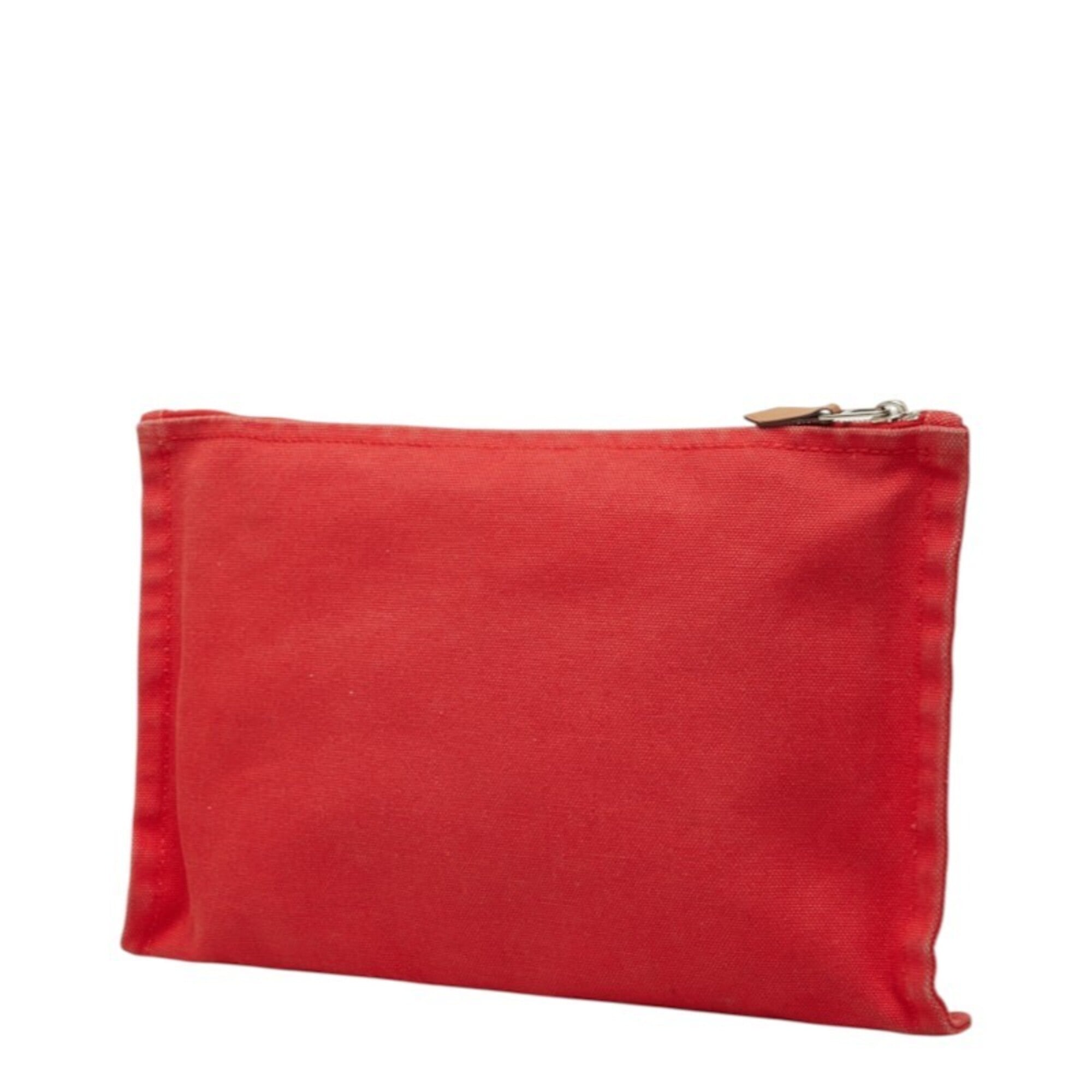 Hermes Red Color Cotton Handbag Pouch (Pre-Owned)