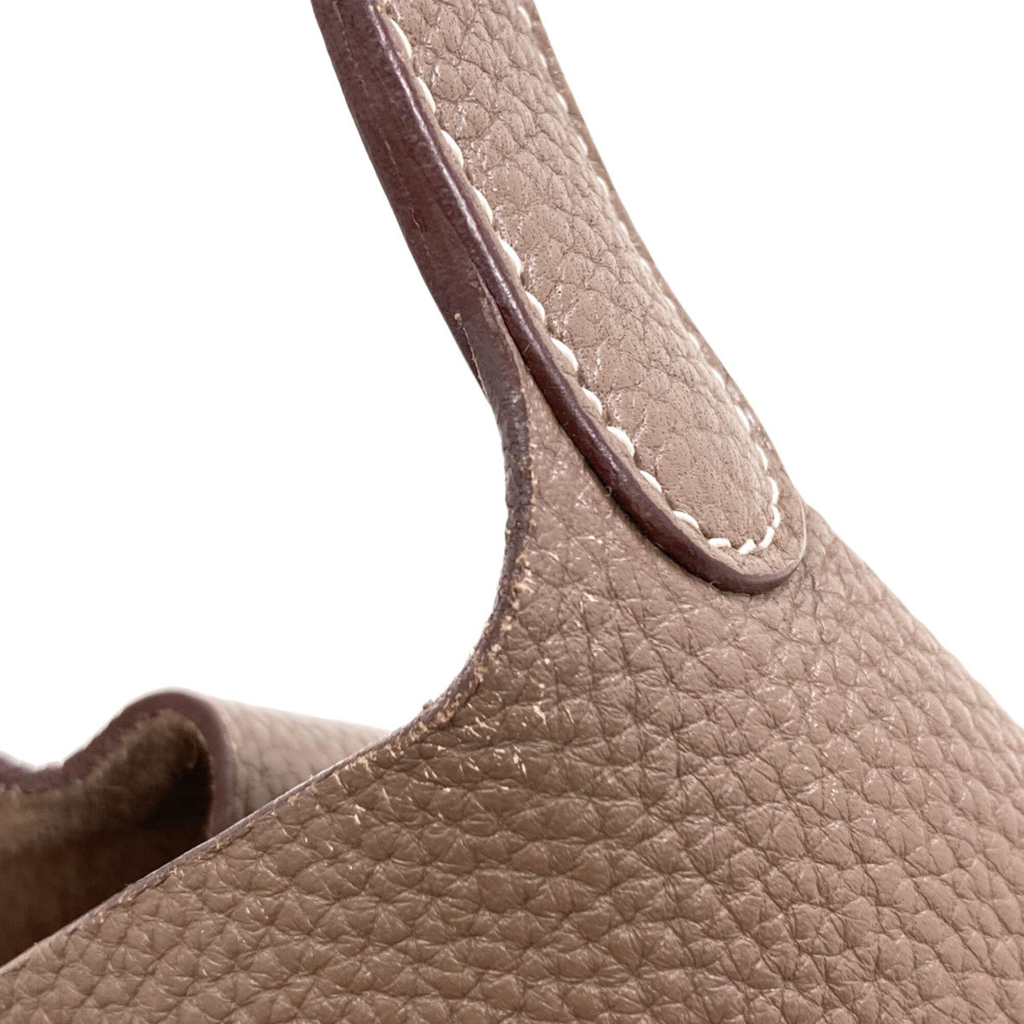 Hermes Picotin Etoupe Gray Taurillon Clemence Leather Handbag (Pre-Owned)
