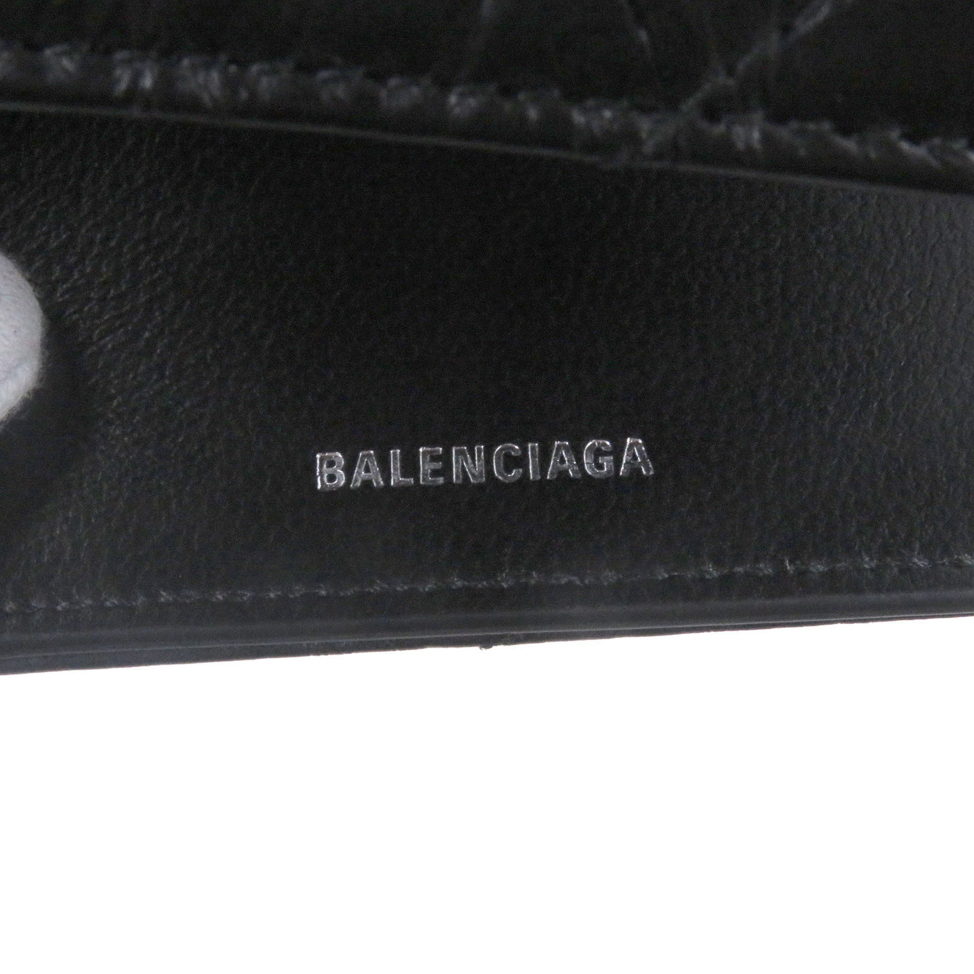 Balenciaga Black Leather Wallet (Tri-Fold) (Pre-Owned)