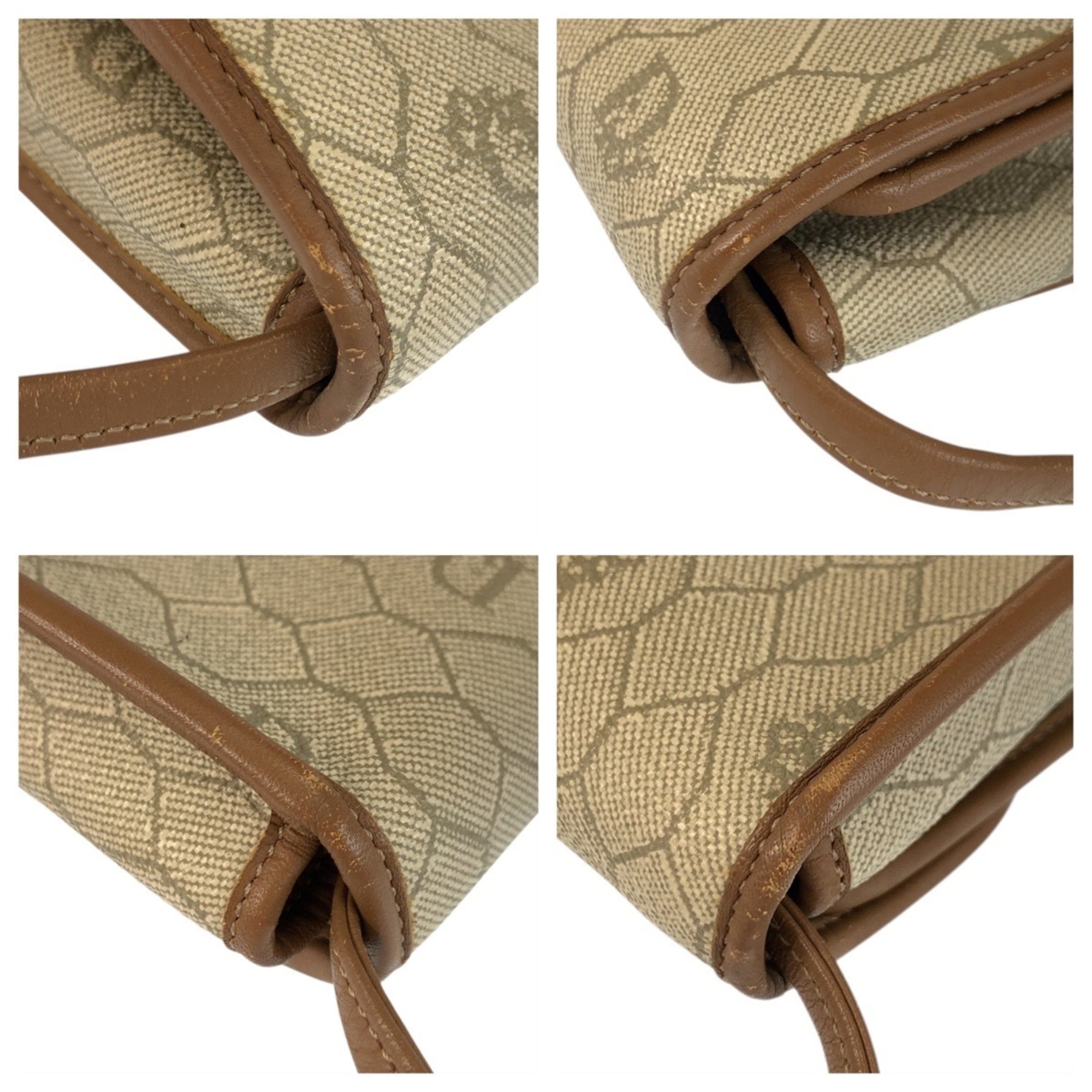 Christian Dior Beige Brown Pvc Leather Pochette Shoulder Bag (Pre-Owned)