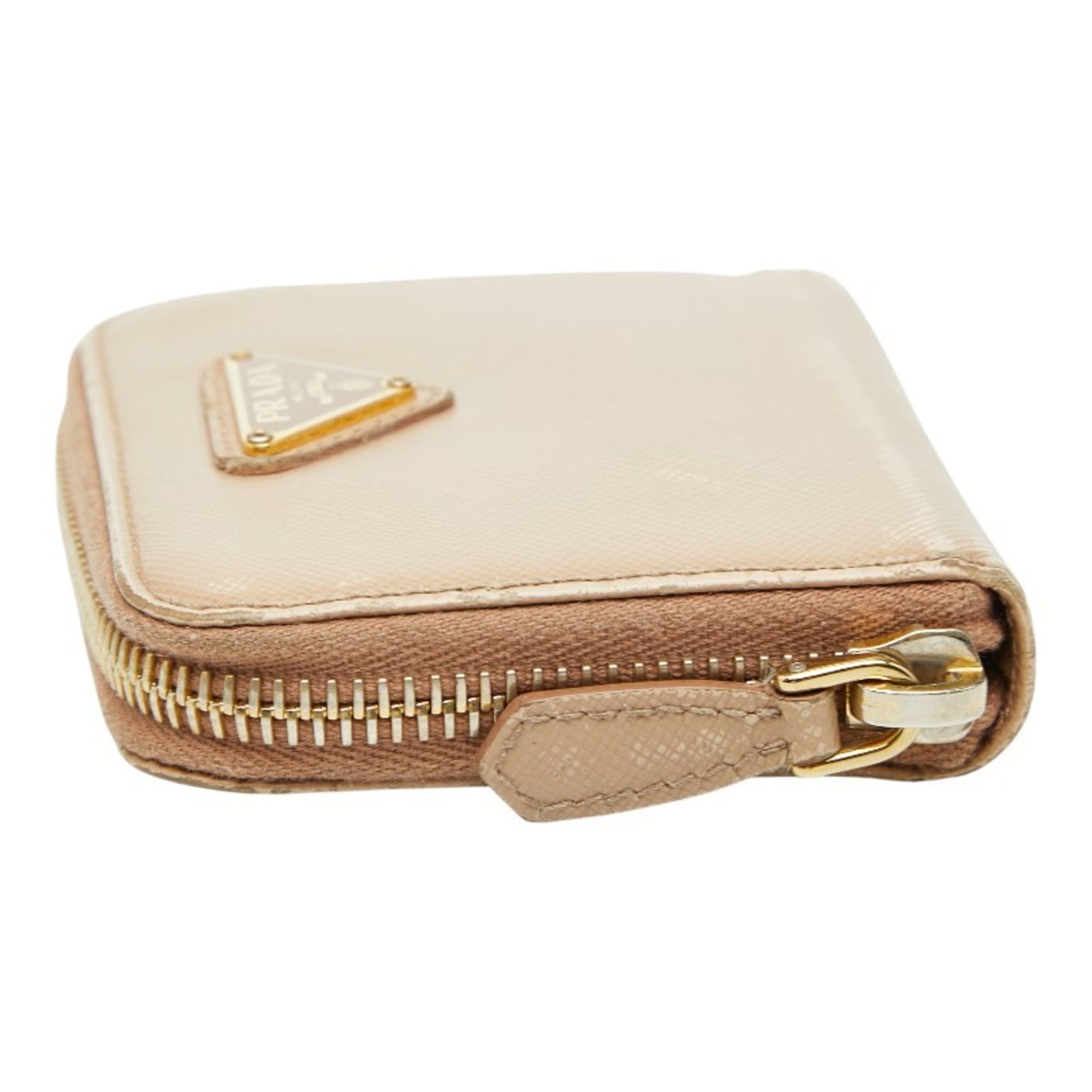 Prada Beige Leather Coin Purse/Coin Case (Pre-Owned)