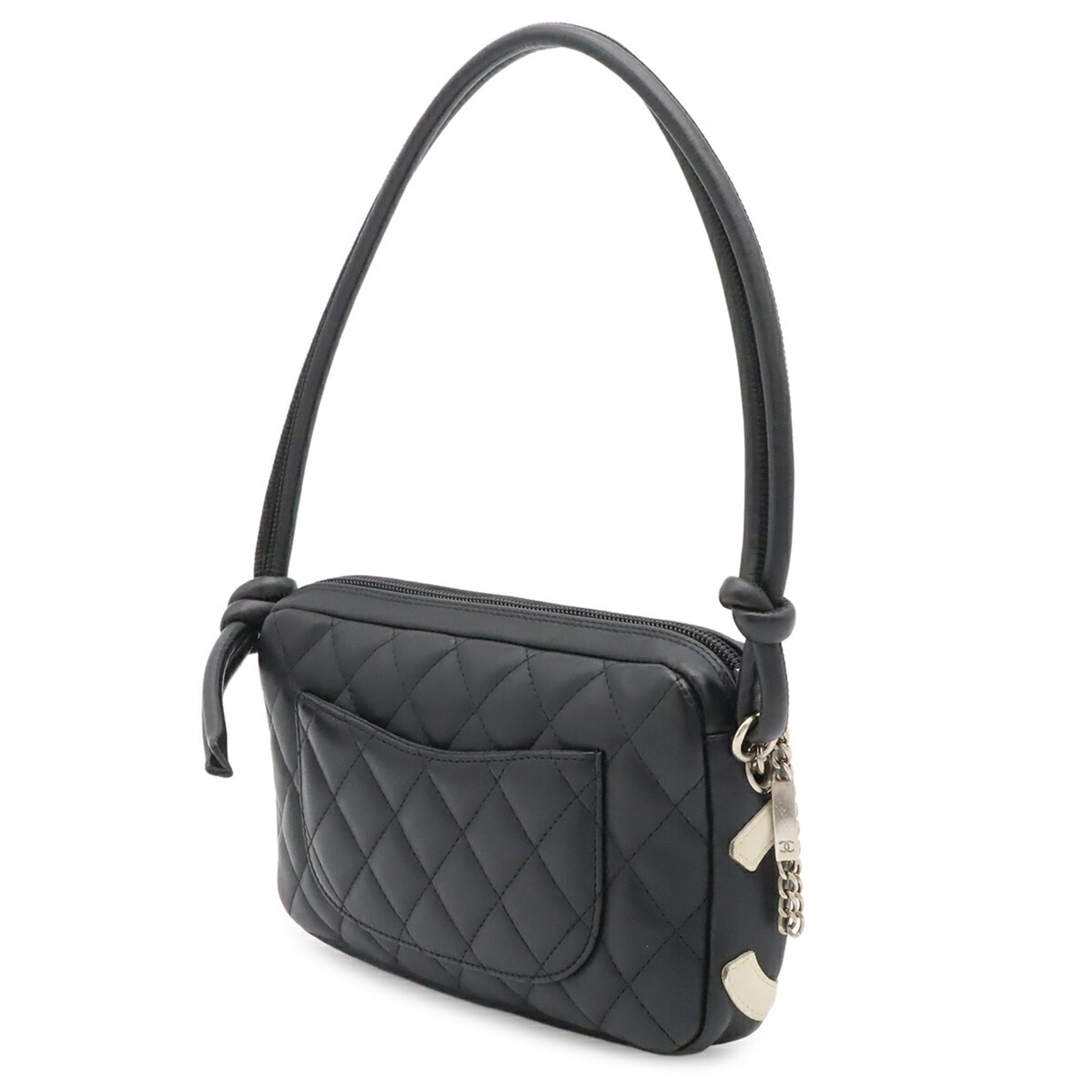 Chanel Black Leather Handbag Pouch Shoulder Bag (Pre-Owned)