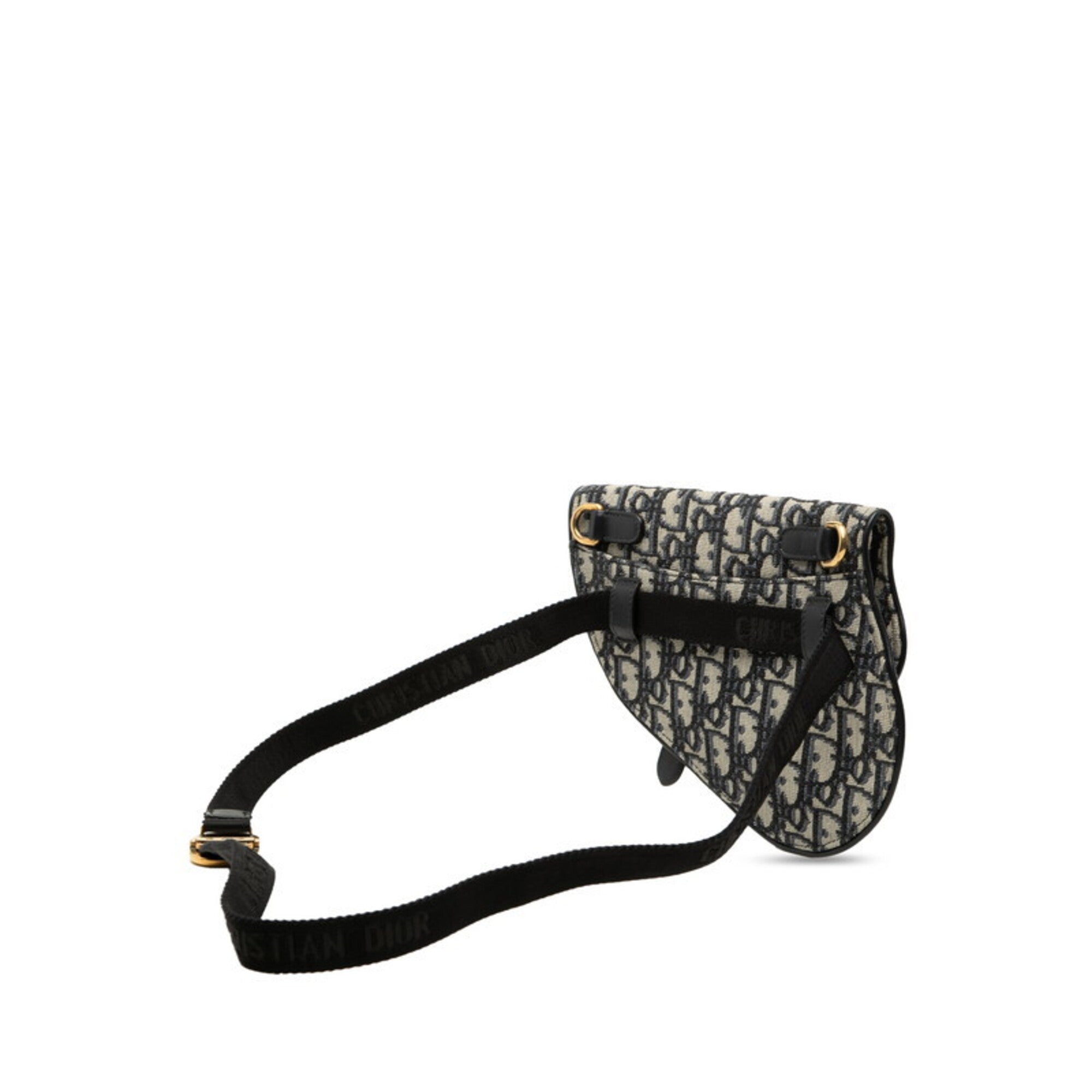 Christian Dior Beige Navy Canvas Leather Fanny Pack (Pre-Owned)