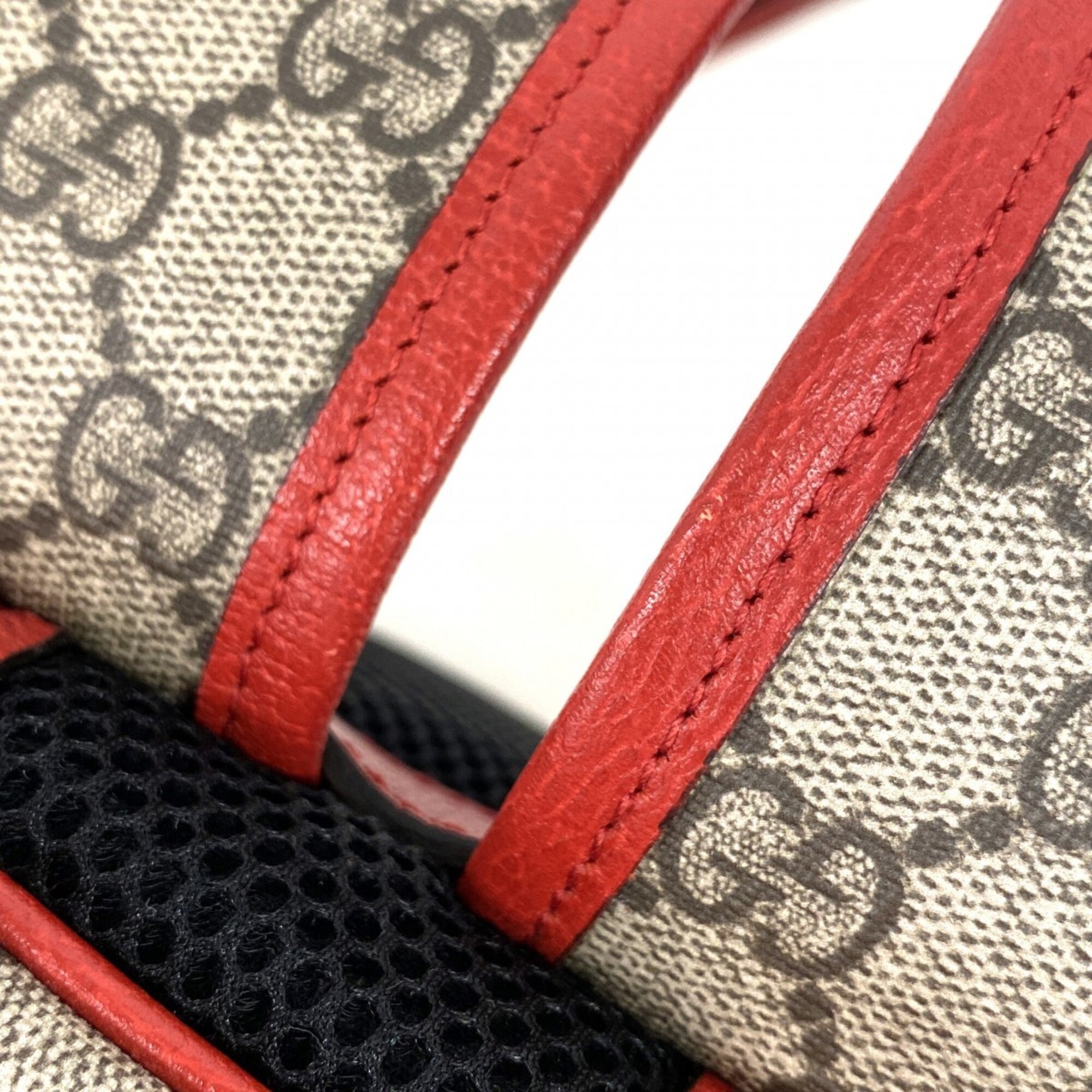 Gucci Beige Red Color Pvc Backpack (Pre-Owned)