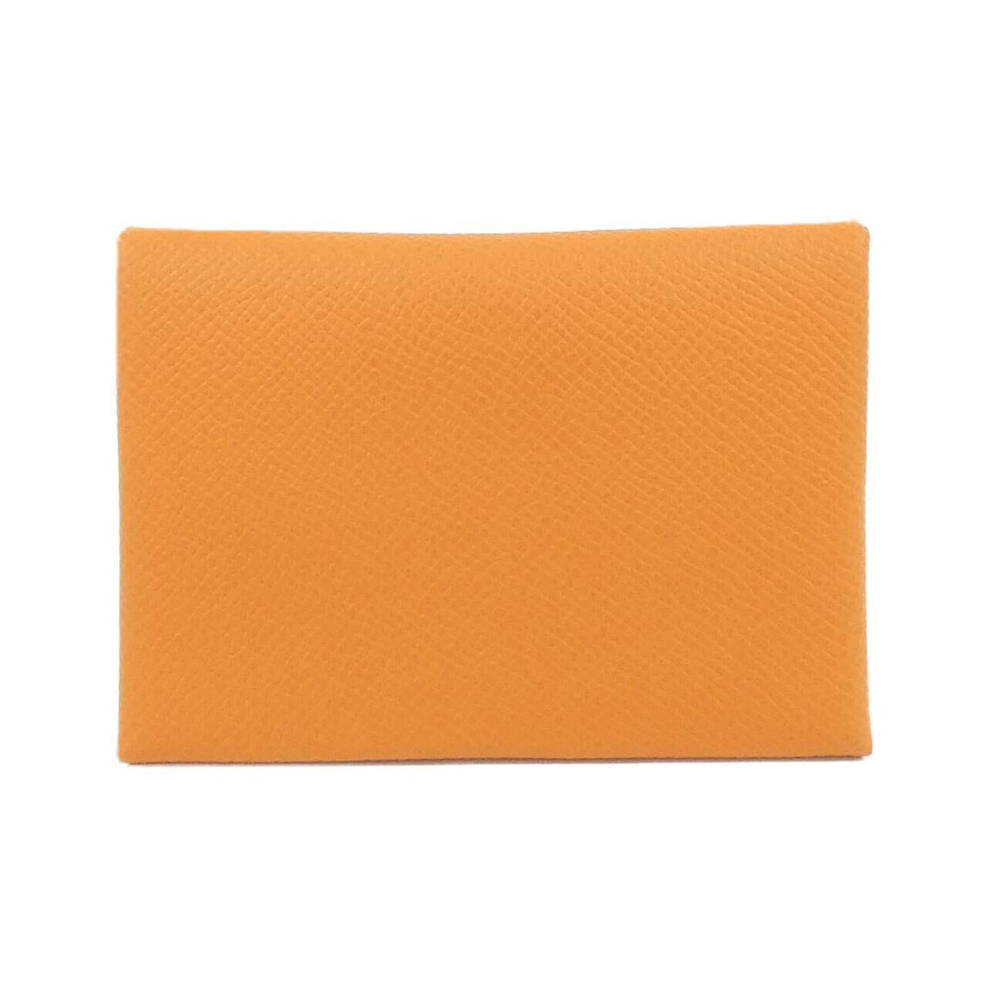 Hermes Lime Orange Epsom Leather Coin Purse/Coin Case (Pre-Owned)