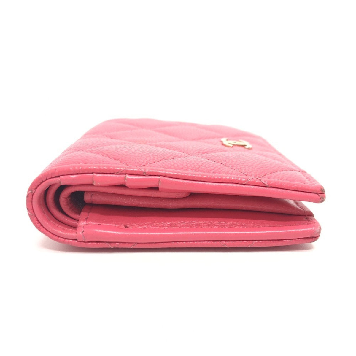 Chanel Pink Grained Calfskin Wallet (Bi-Fold) (Pre-Owned)