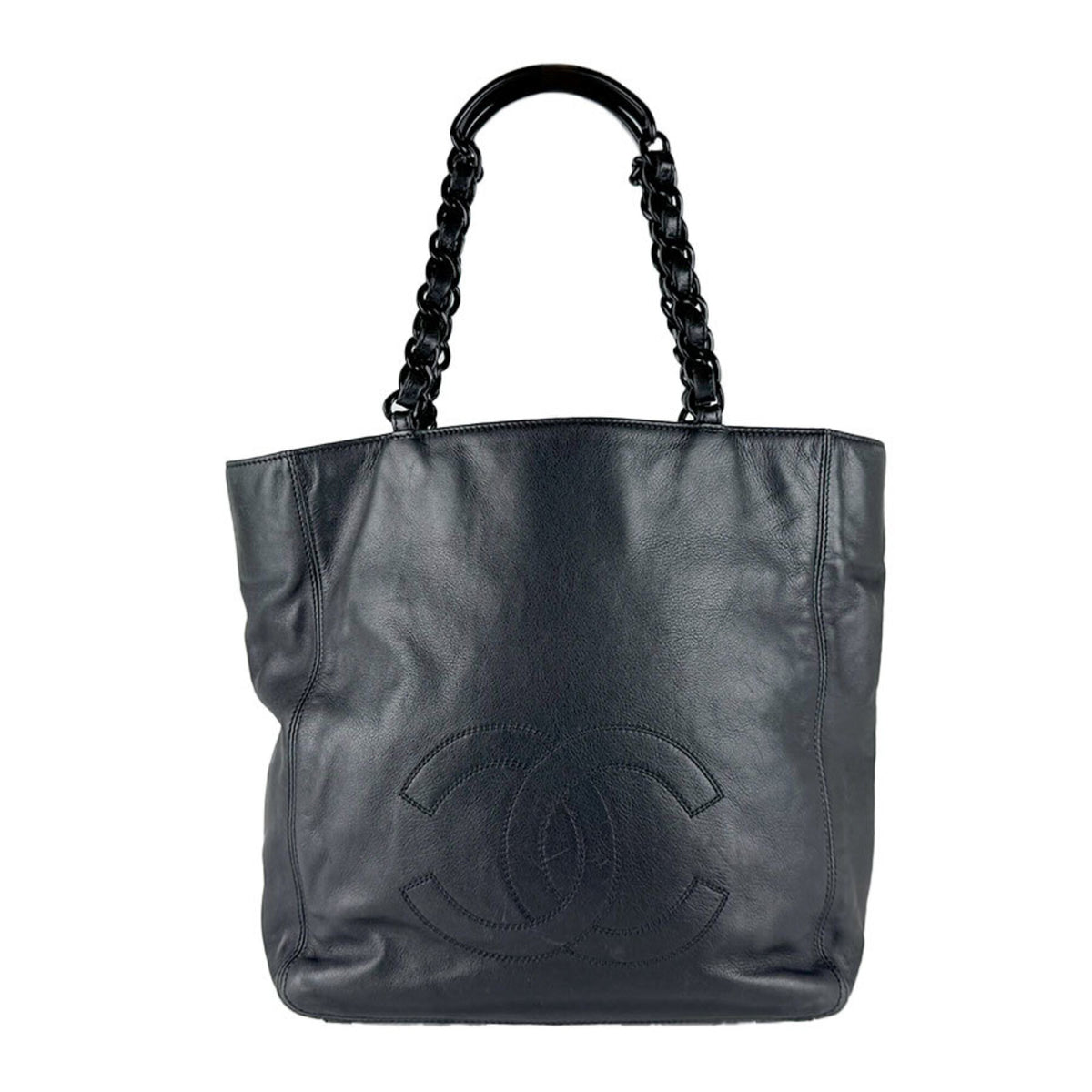 Chanel Black Leather Handbag (Pre-Owned)