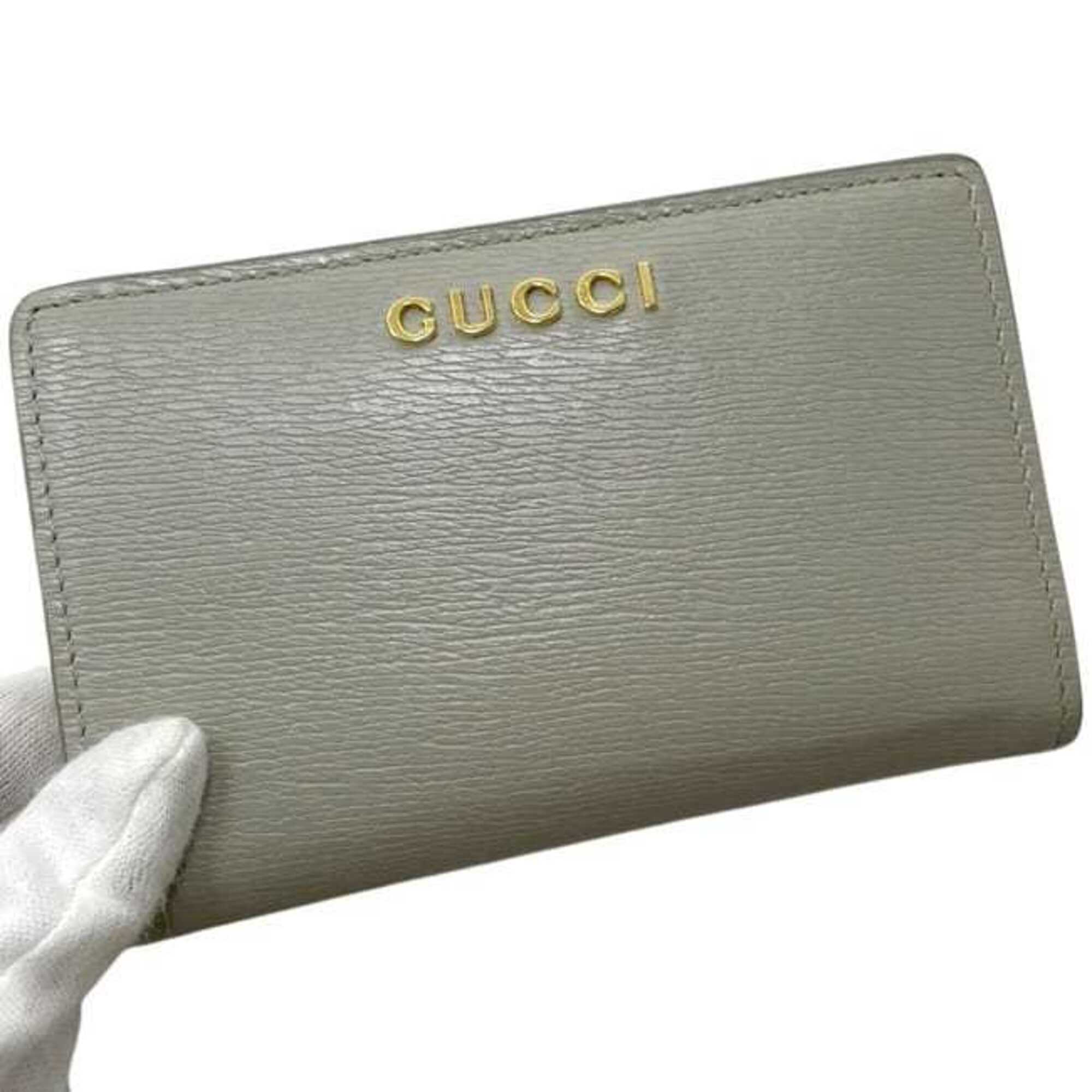 Gucci Gray Leather Wallet (Bi-Fold) (Pre-Owned)