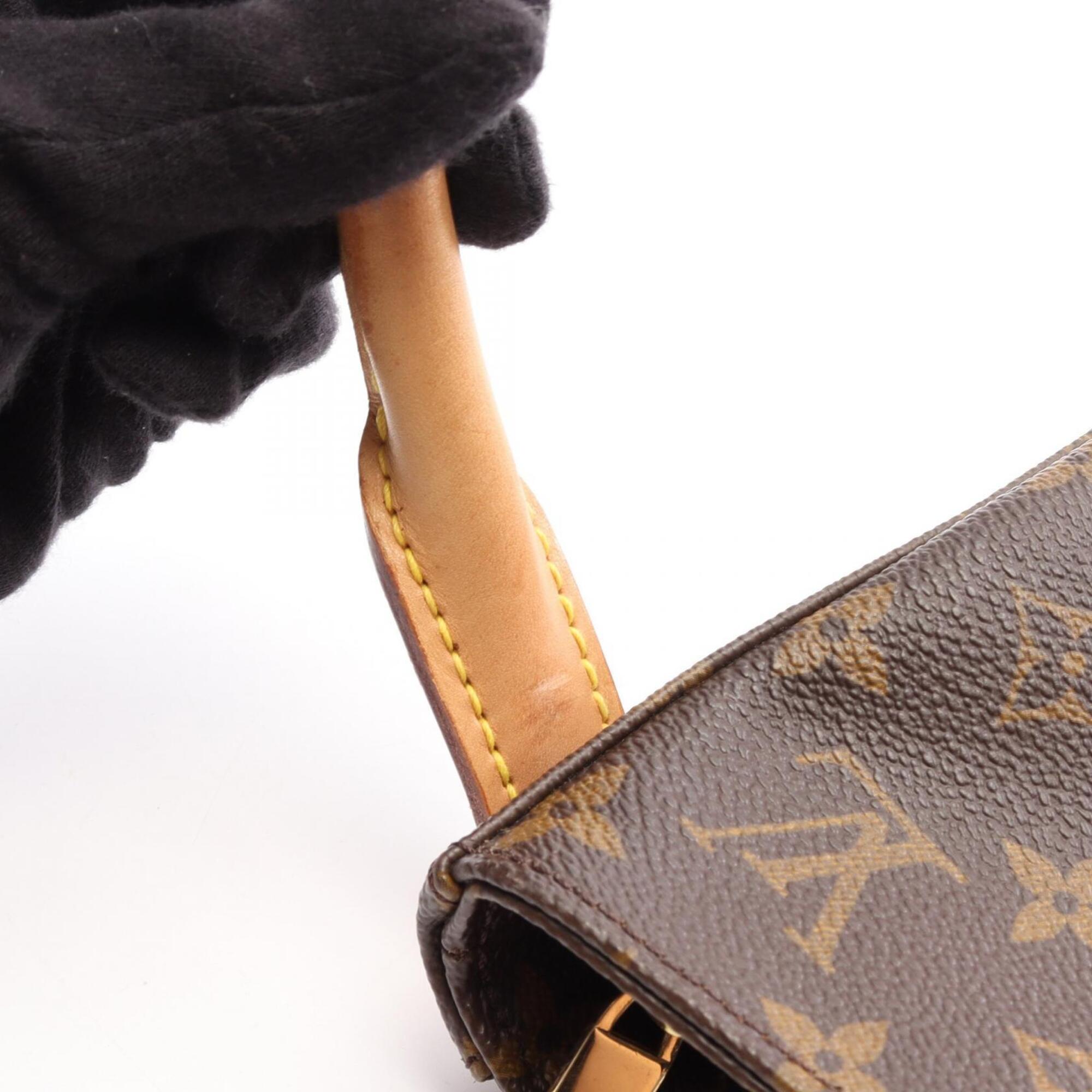 Louis Vuitton Brown Monogram Coated Canvas Leather Handbag Shoulder Bag (Pre-Owned)