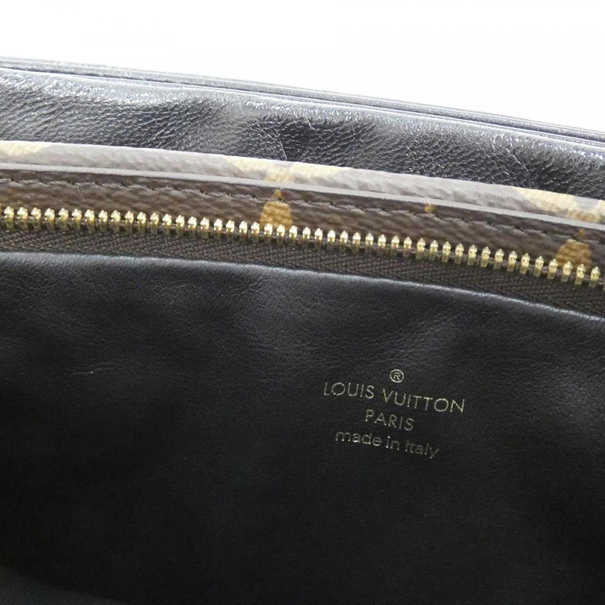 Louis Vuitton Monogram Black Marron Coated Canvas Leather Pochette Shoulder Bag (Pre-Owned)