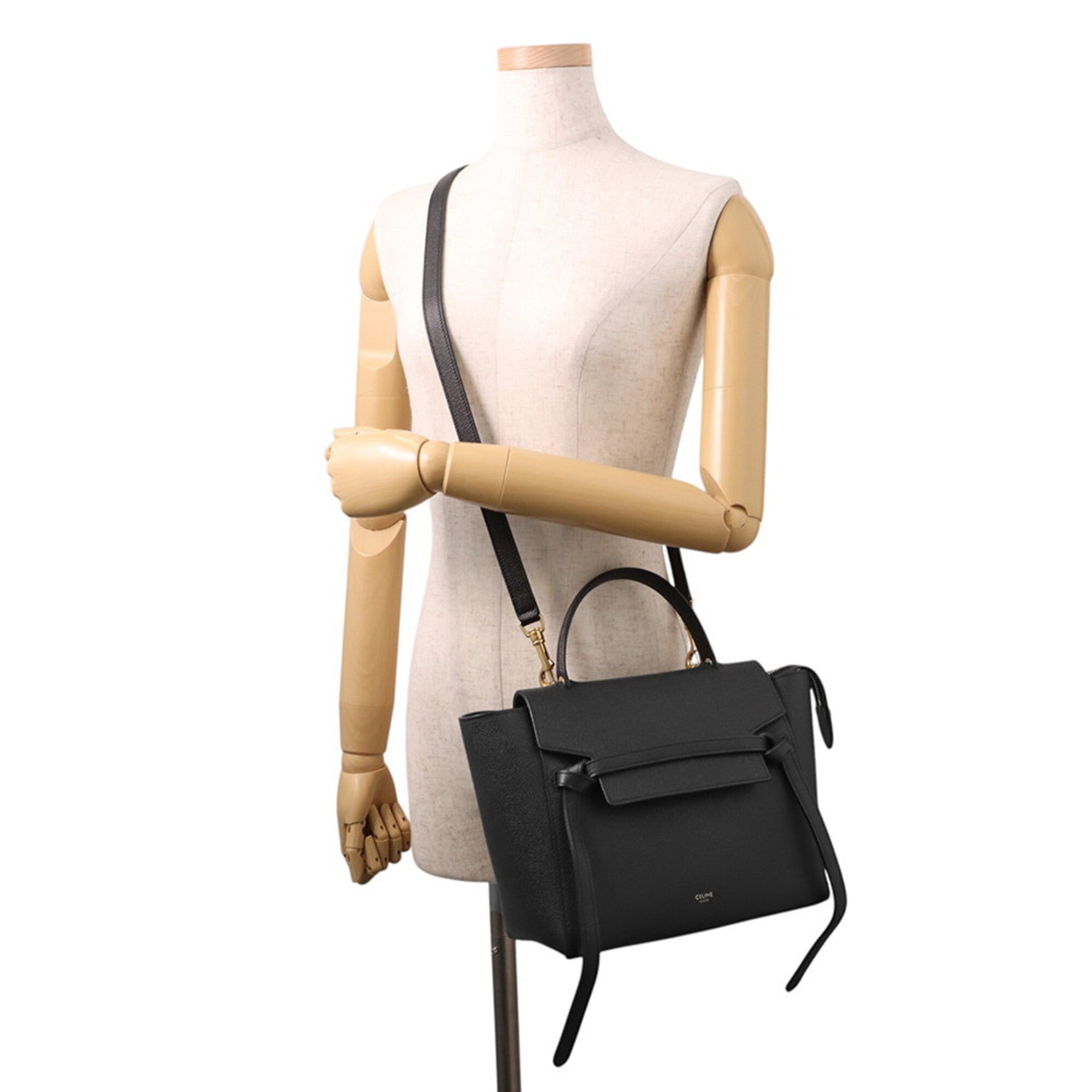 Celine Black Leather Handbag Shoulder Bag (Pre-Owned)