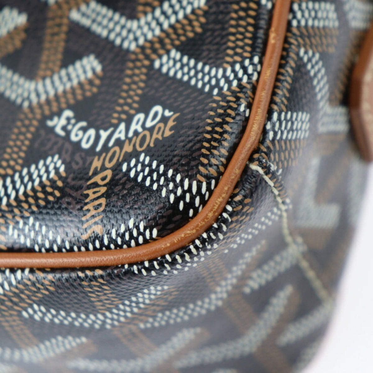 Goyard Cap Vert Black Brown Pvc Leather Shoulder Bag (Pre-Owned)