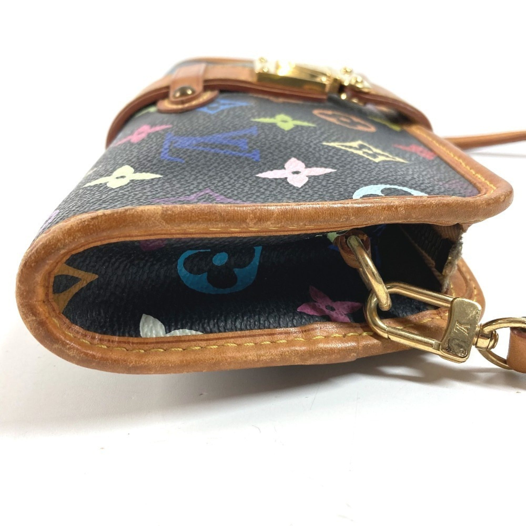 Louis Vuitton Black Monogram Multicolore Canvas Clutch Bag Handbag Pouch Shoulder Bag (Pre-Owned)