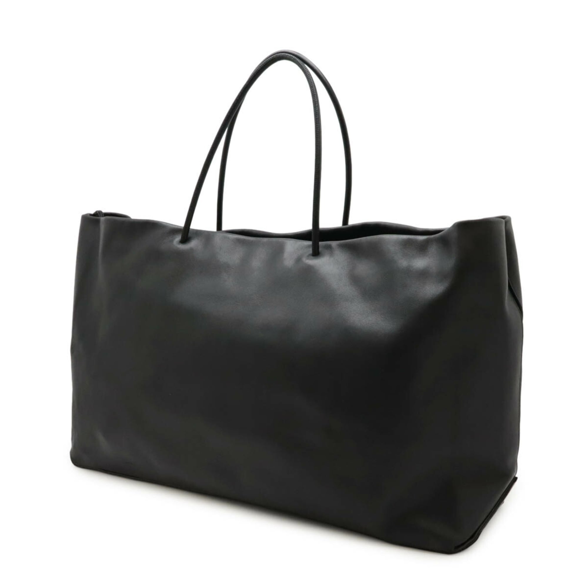 Chanel Black White Leather Shoulder Bag Tote Bag (Pre-Owned)