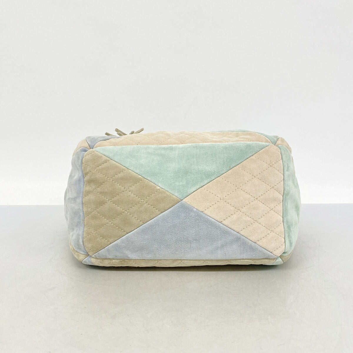 Chanel Beige Blue Green Suede Shoulder Bag (Pre-Owned)