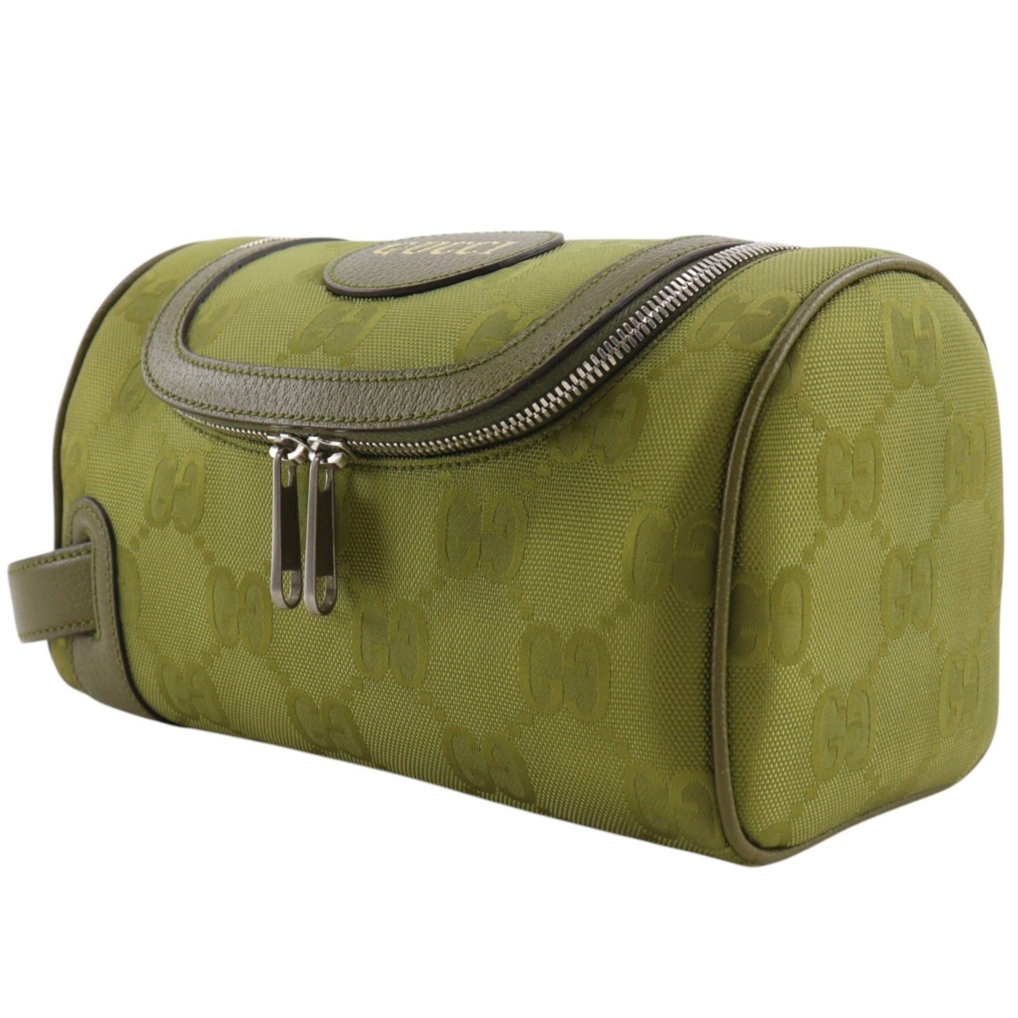 Gucci Green Gg Canvas Handbag Pouch (Pre-Owned)