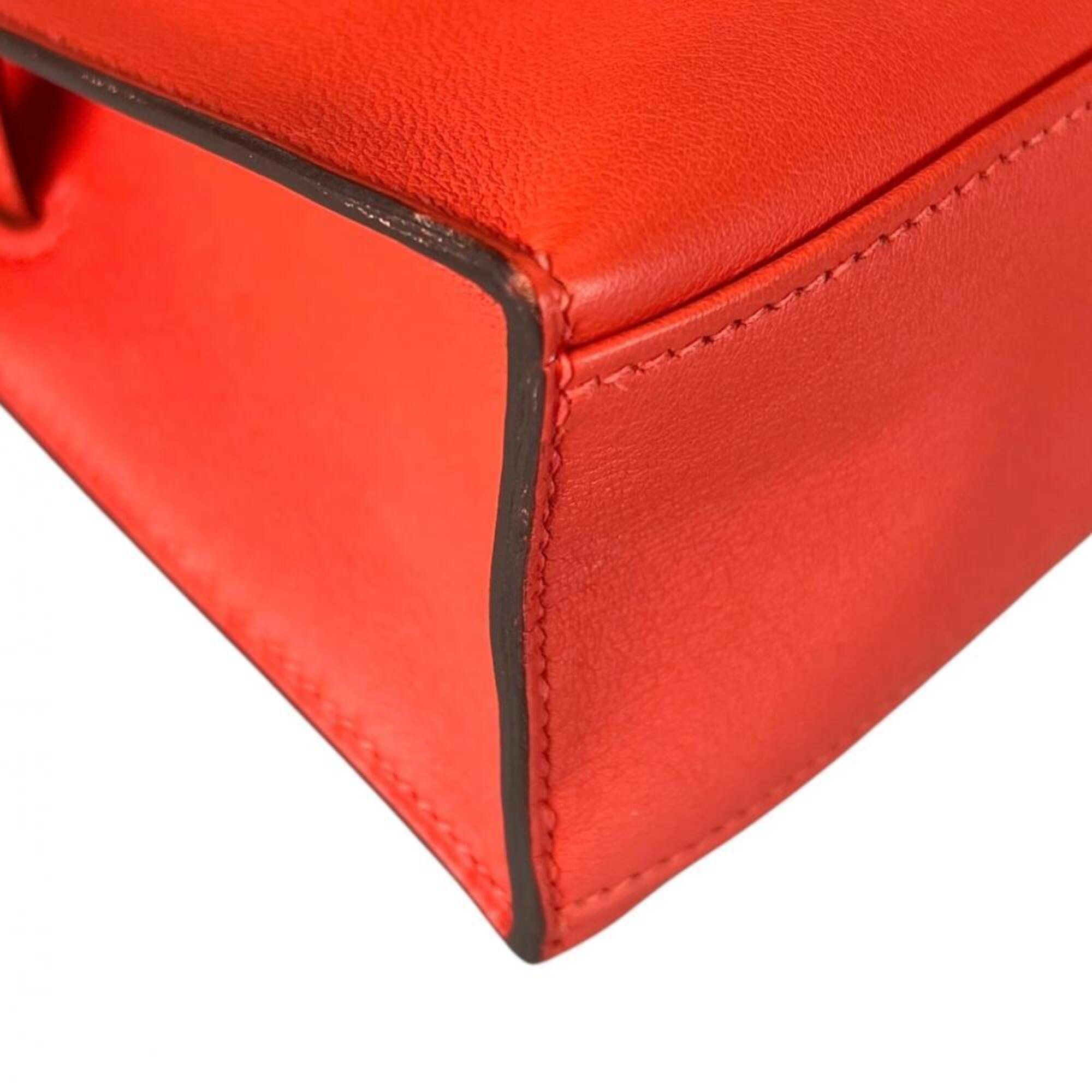 Hermes Red Color Swift Leather Clutch Bag Handbag (Pre-Owned)