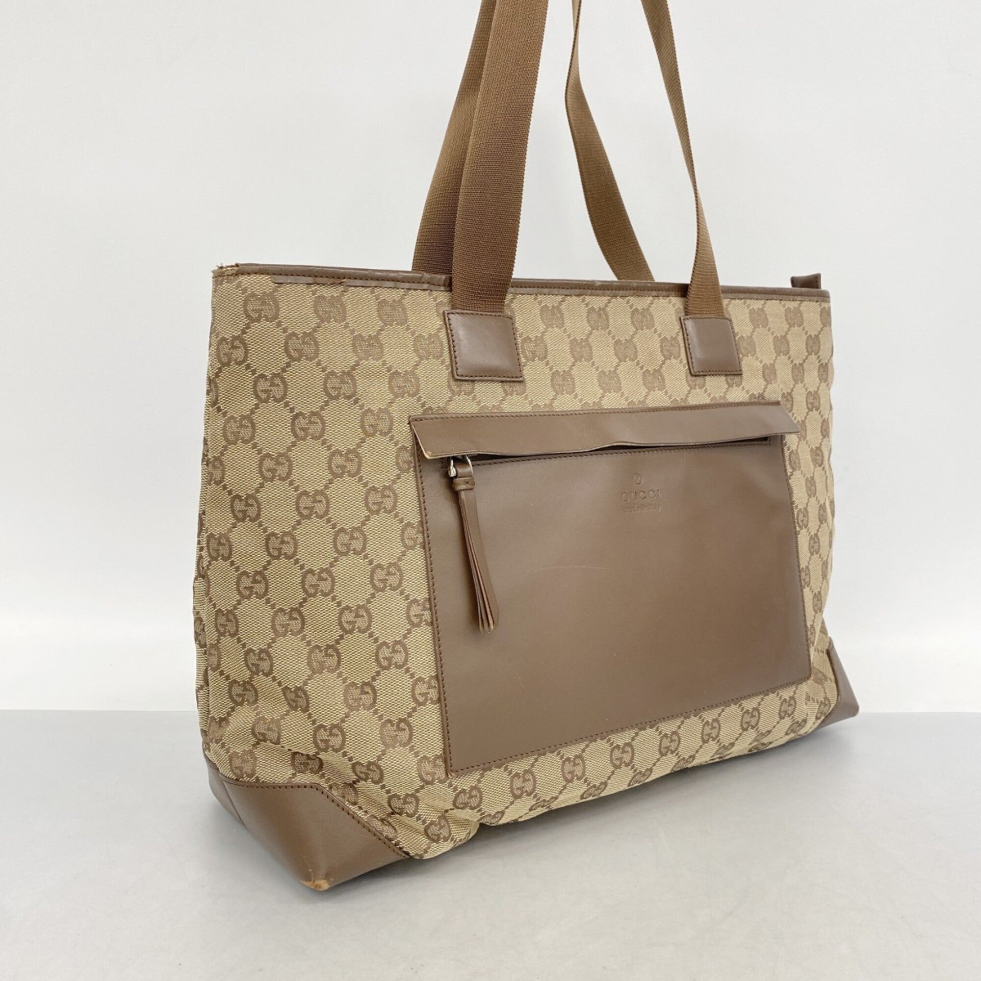 Gucci Brown Canvas Tote Bag (Pre-Owned)